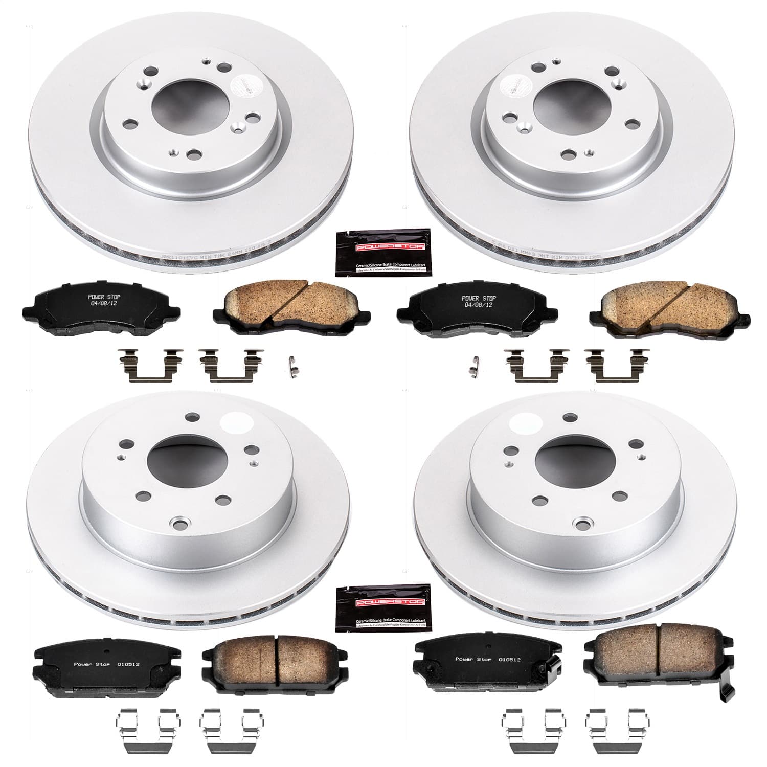 Power Stop - CRK2809 - Front and Rear - Disc Brake Pad and Rotor Kit image 1