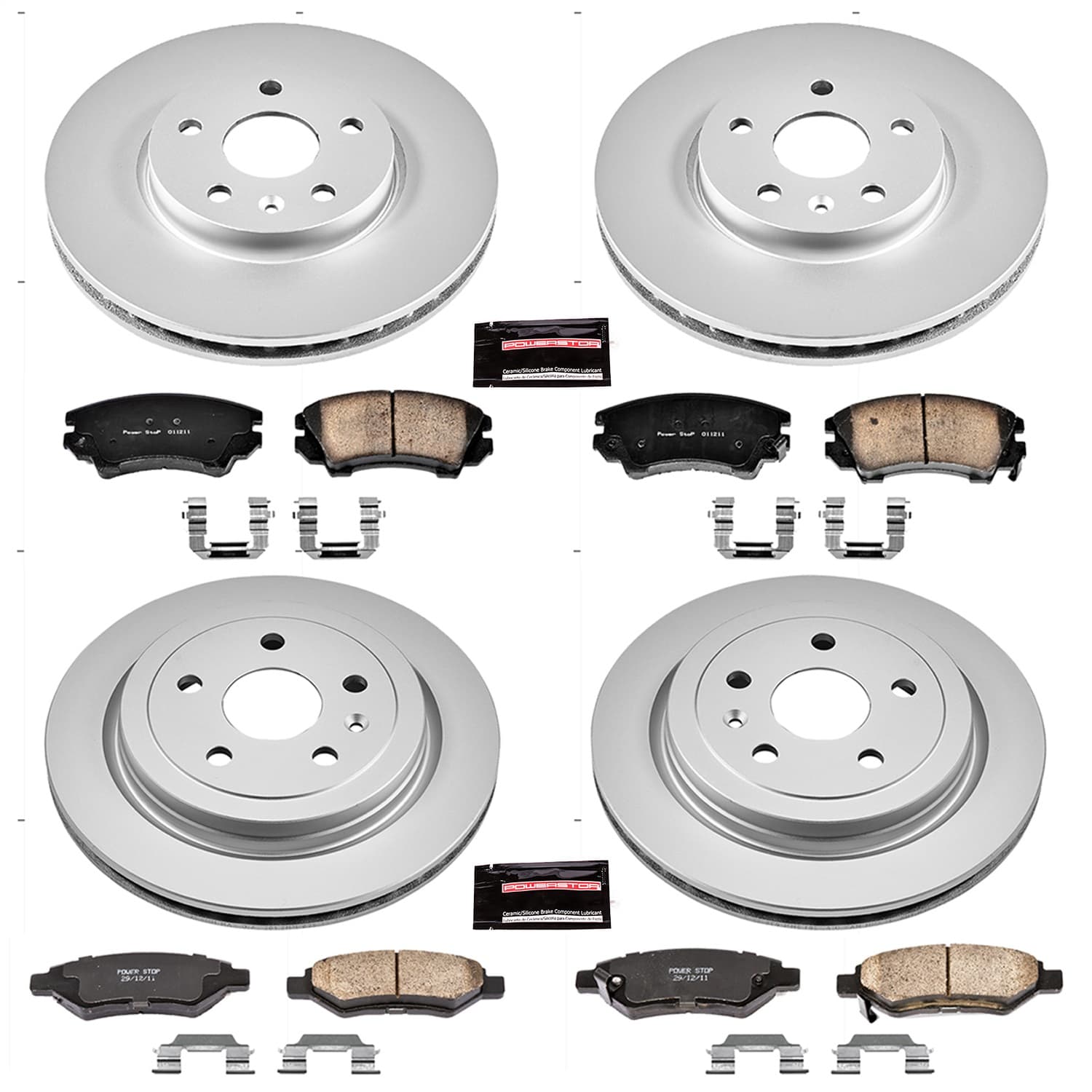 Power Stop - CRK2816 - Front and Rear - Disc Brake Pad and Rotor Kit image 1