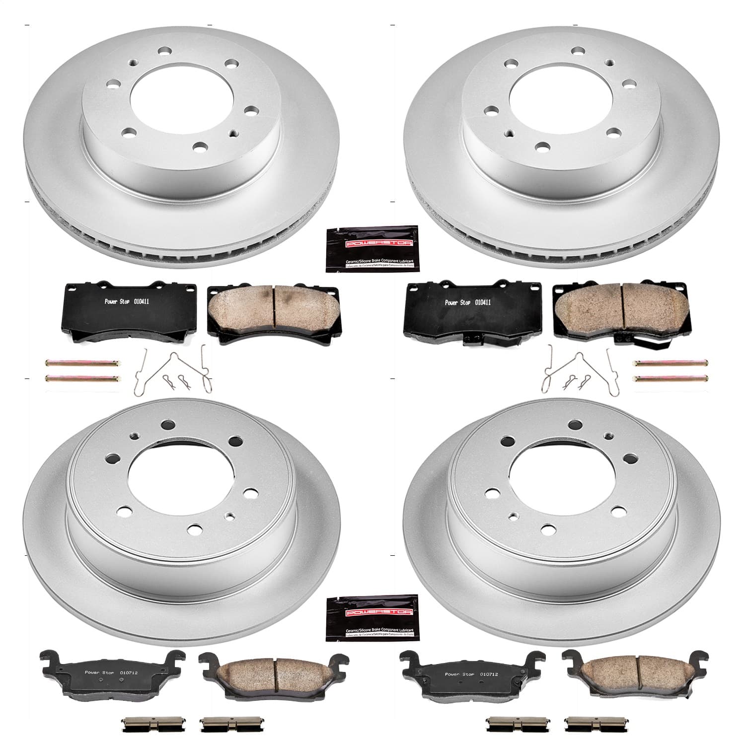 Power Stop - CRK2820 - Front and Rear - Disc Brake Pad and Rotor Kit image 1