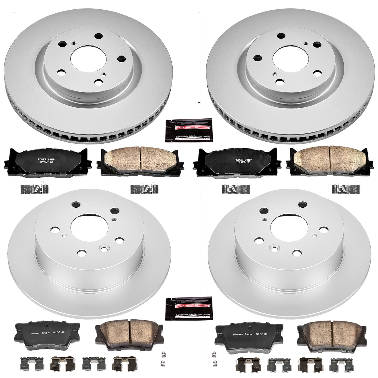 Power Stop - CRK2822 - Front and Rear - Disc Brake Pad and Rotor Kit image 1