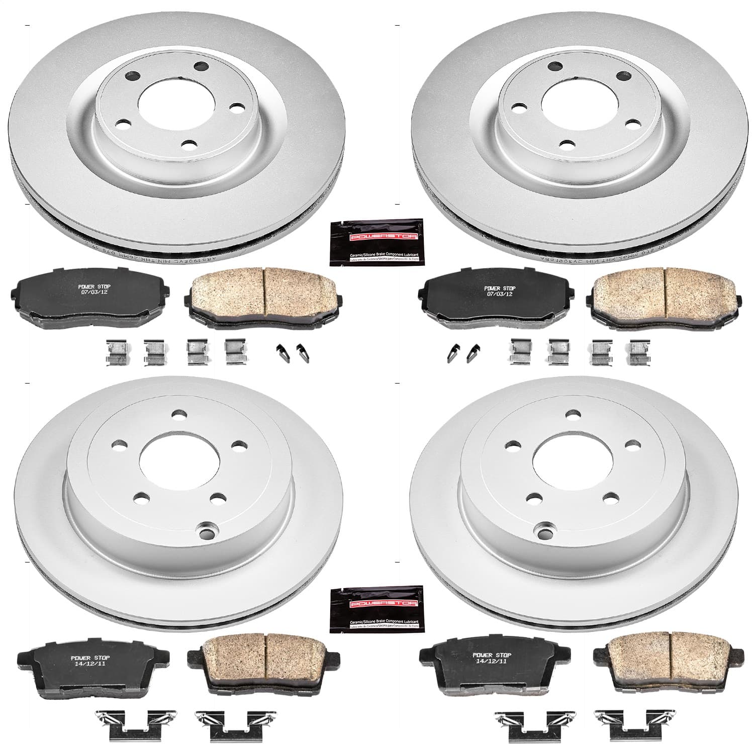 Power Stop - CRK2829 - Front and Rear - Disc Brake Pad and Rotor Kit image 1