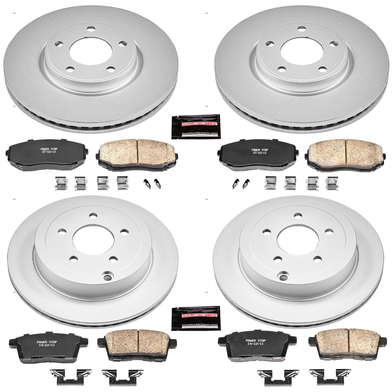 Power Stop - CRK2830 - Front and Rear - Disc Brake Pad and Rotor Kit image 1