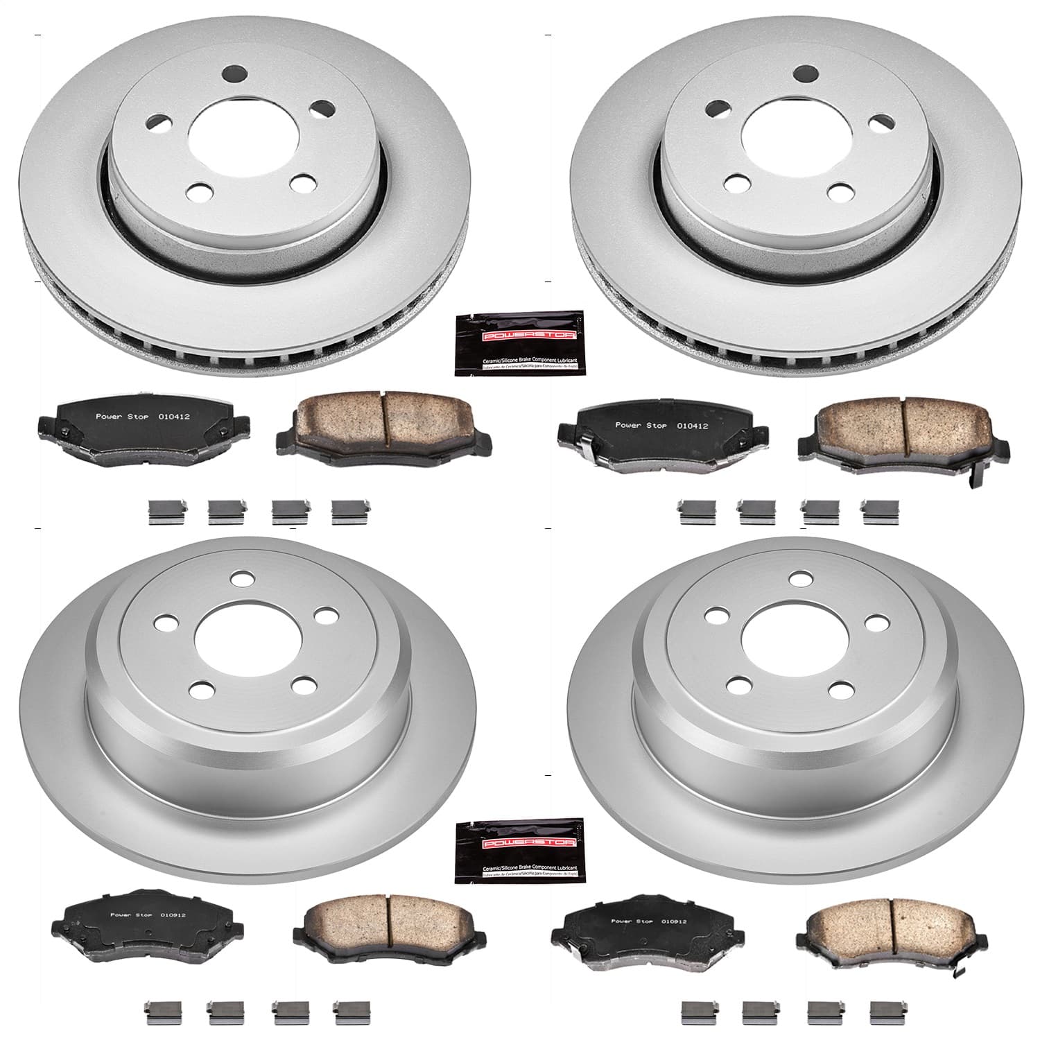 Power Stop - CRK2832 - Front and Rear - Disc Brake Pad and Rotor Kit image 1
