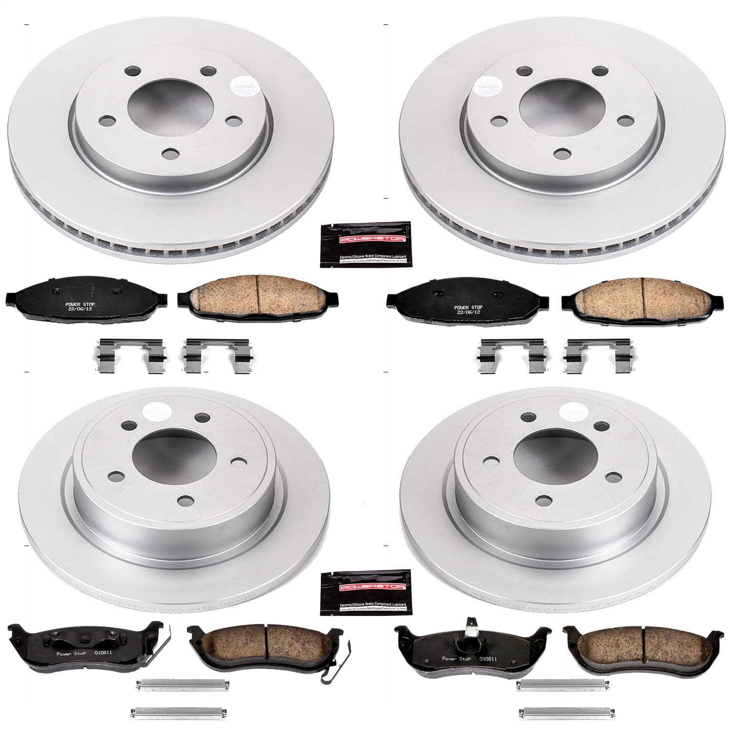 Power Stop - CRK2838 - Front and Rear - Disc Brake Pad and Rotor Kit image 1