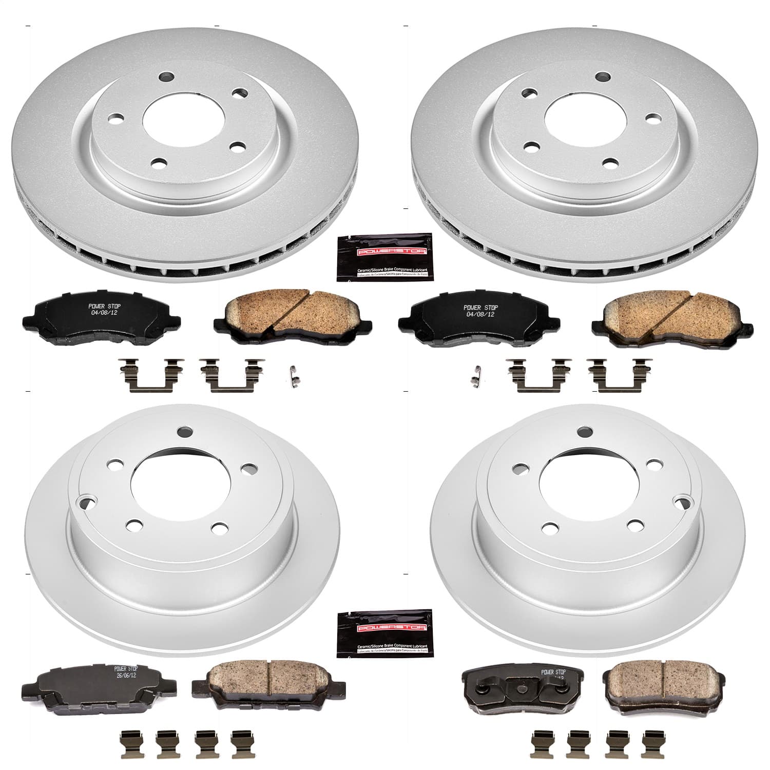Power Stop - CRK2840 - Front and Rear - Disc Brake Pad and Rotor Kit image 1