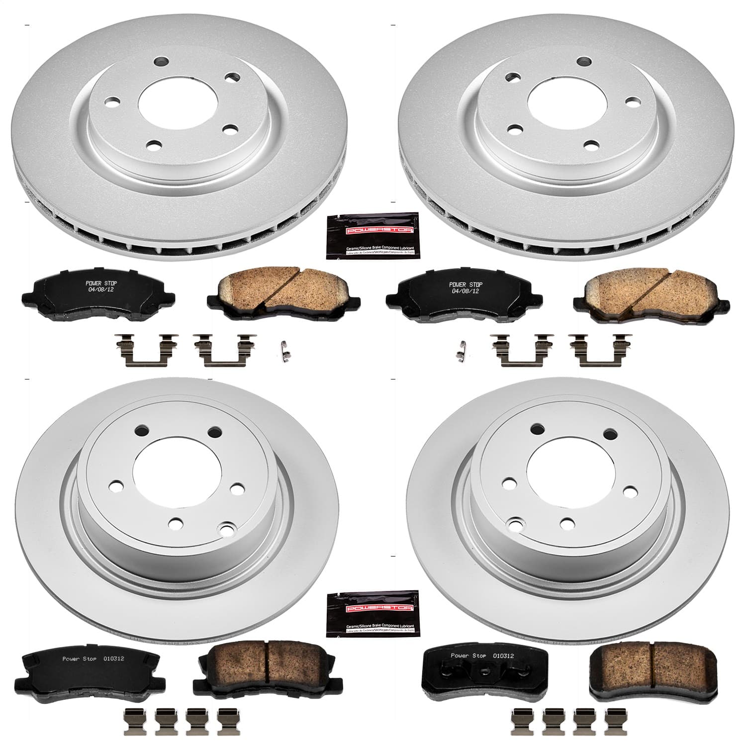 Power Stop - CRK2848 - Front and Rear - Disc Brake Pad and Rotor Kit image 1