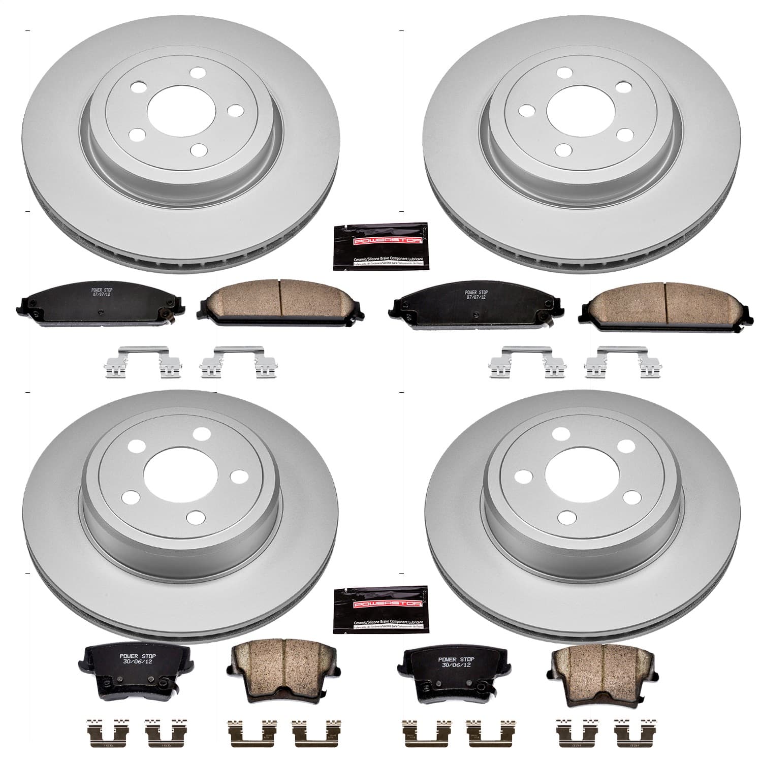 Power Stop - CRK2853 - Front and Rear - Disc Brake Pad and Rotor Kit image 1