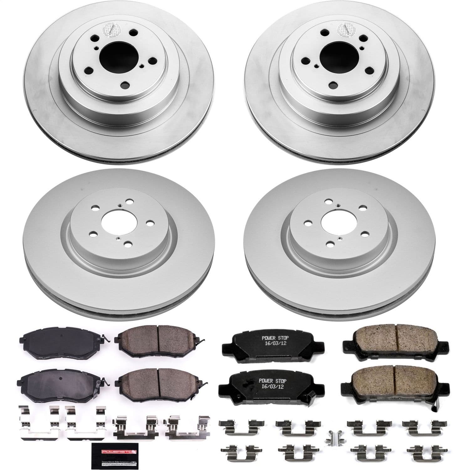 Power Stop - CRK286 - Front and Rear - Disc Brake Pad and Rotor Kit image 1