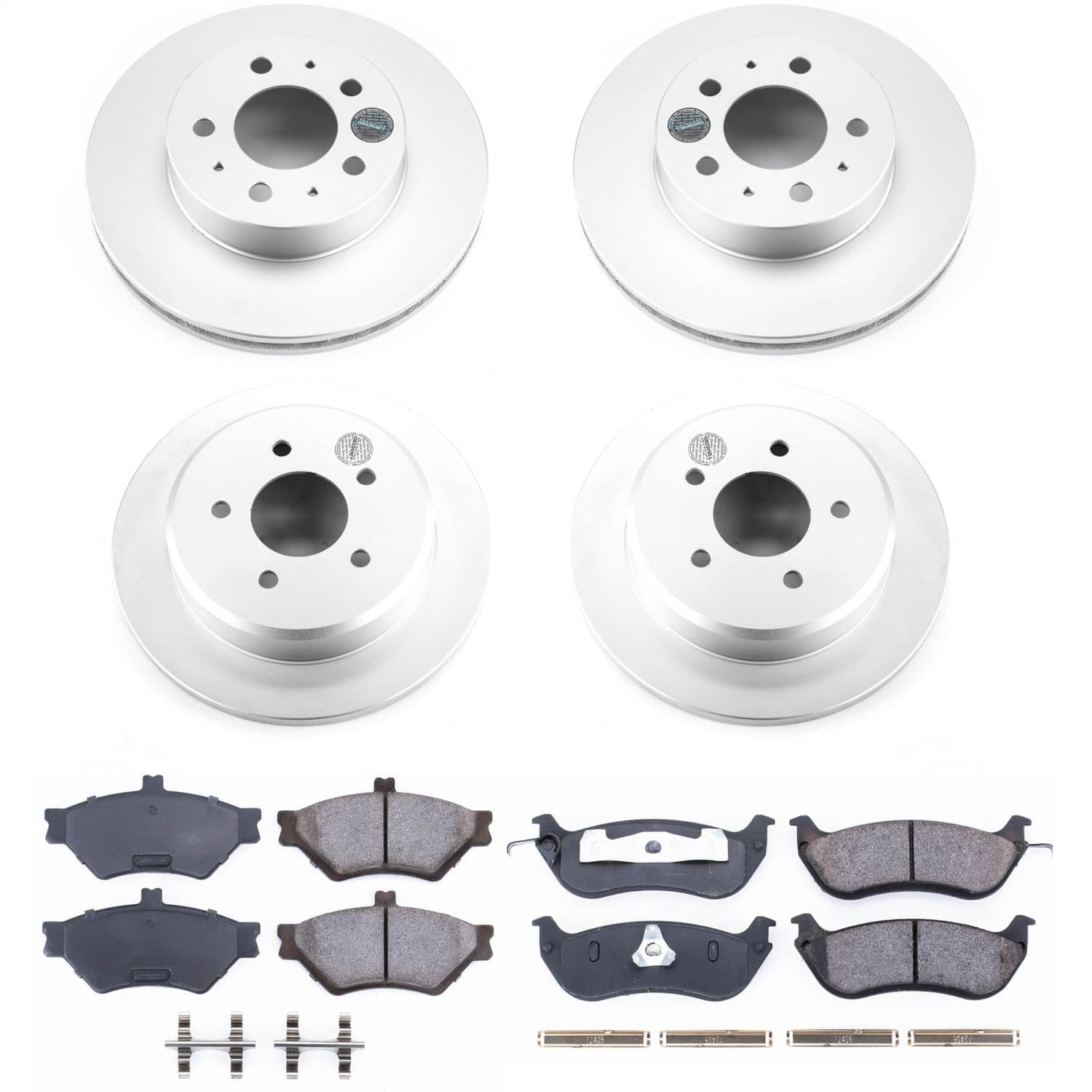 Power Stop - CRK2860 - Front and Rear - Disc Brake Pad and Rotor Kit image 1