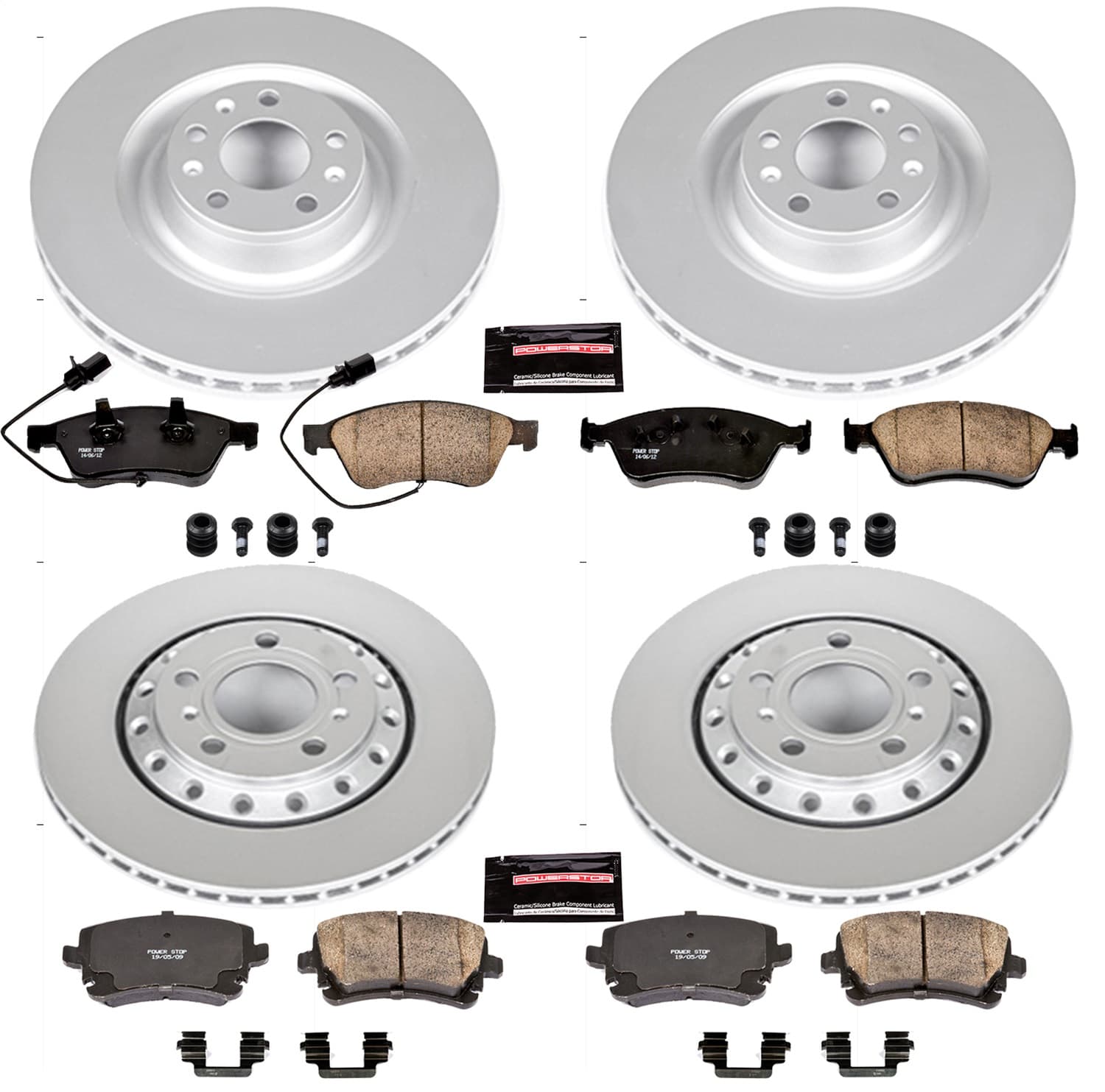 Power Stop - CRK4008 - Front and Rear - Disc Brake Pad and Rotor Kit image 1