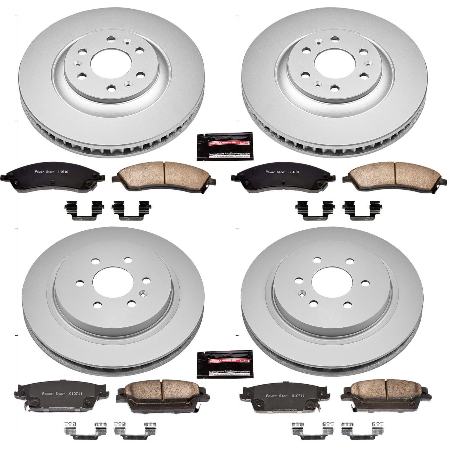 Power Stop - CRK4014 - Front and Rear - Disc Brake Pad and Rotor Kit image 1
