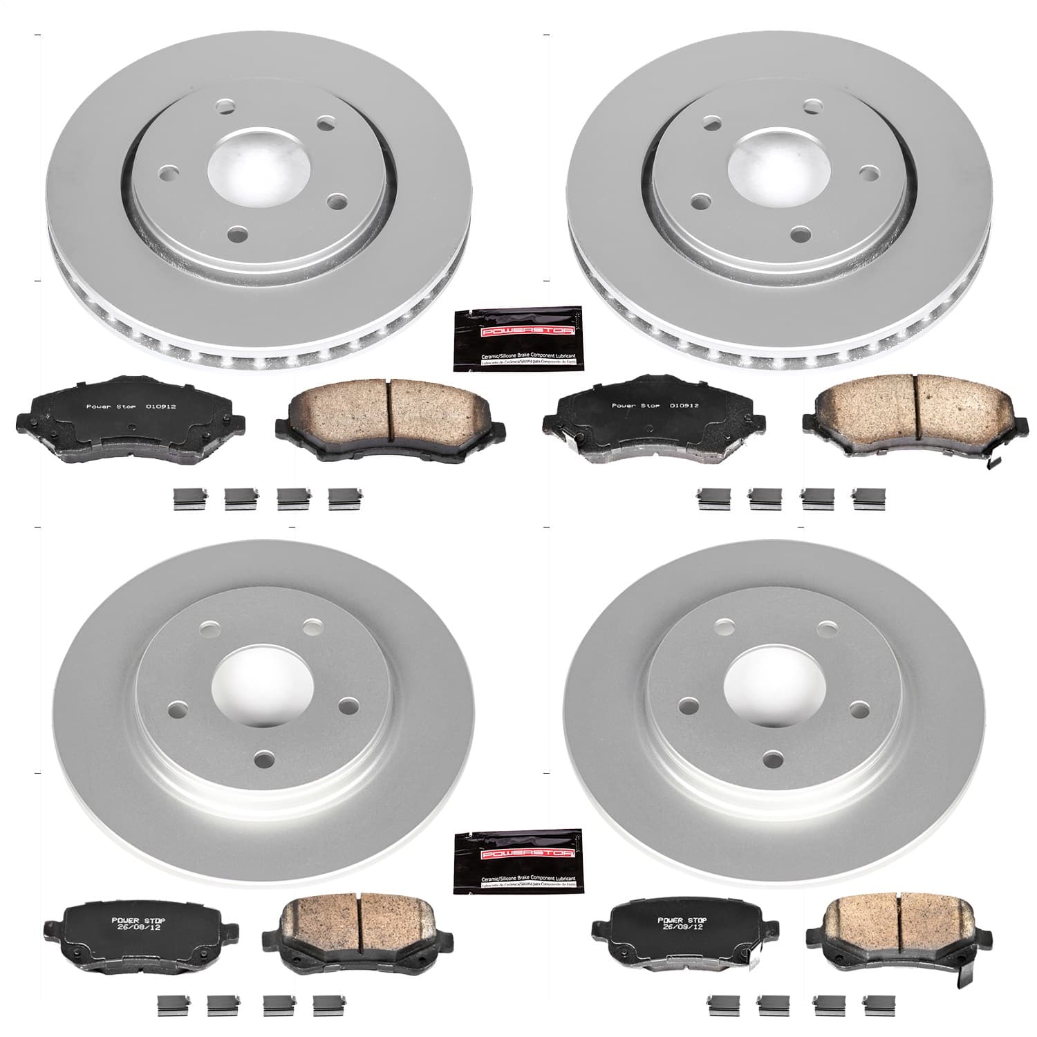 Power Stop - CRK4015 - Front and Rear - Disc Brake Pad and Rotor Kit image 1