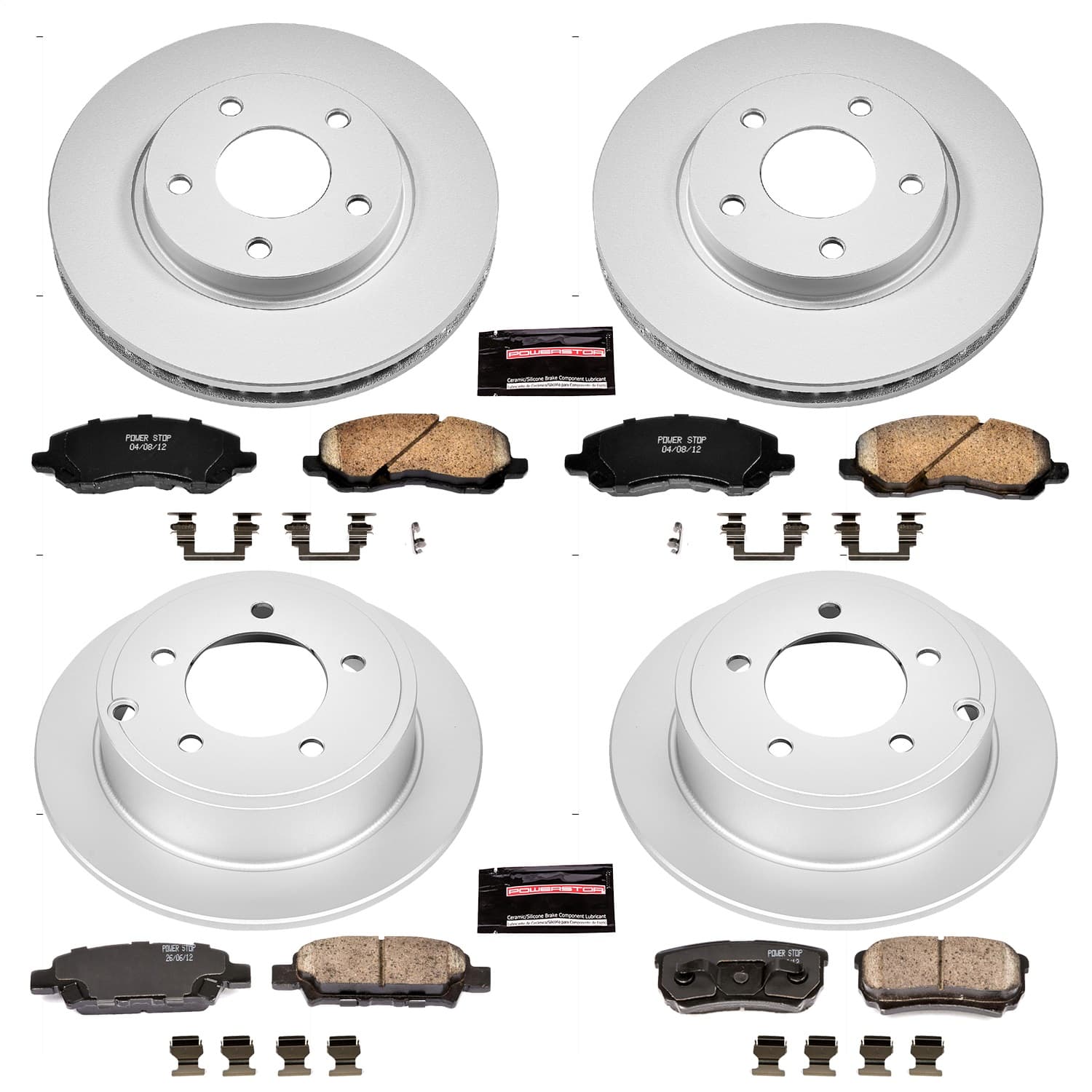 Power Stop - CRK4017 - Front and Rear - Disc Brake Pad and Rotor Kit image 1