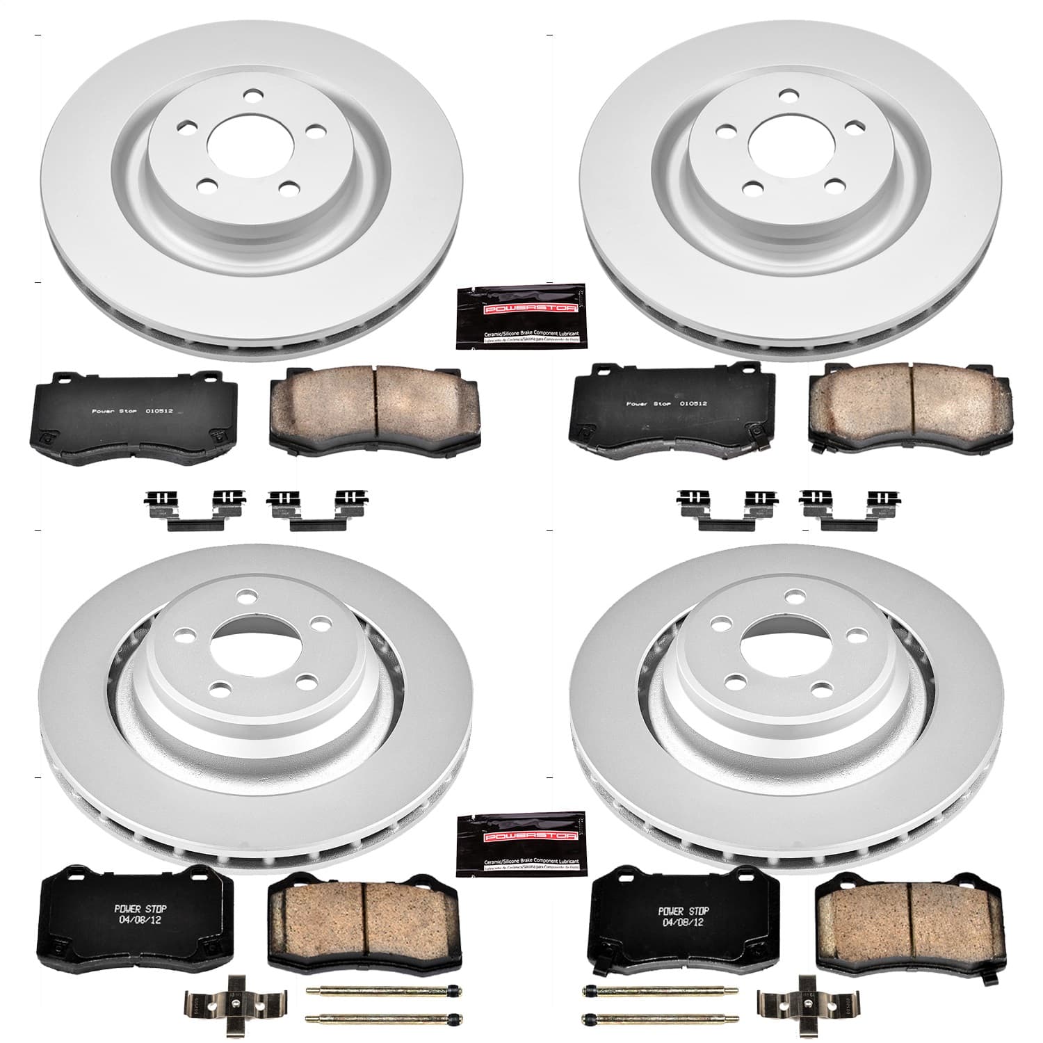 Power Stop - CRK4023 - Front and Rear - Disc Brake Pad and Rotor Kit image 1