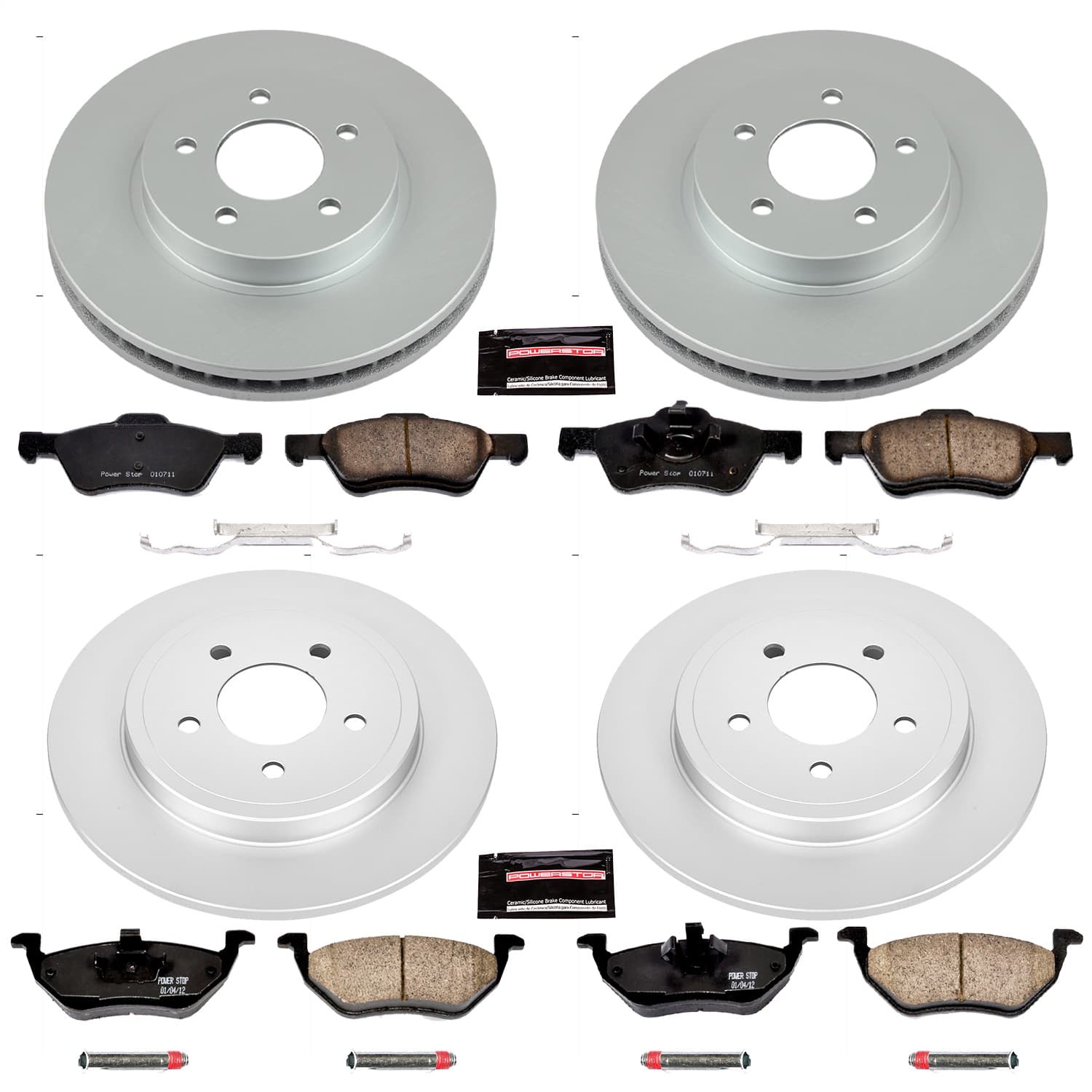 Power Stop - CRK4024 - Front and Rear - Disc Brake Pad and Rotor Kit image 1