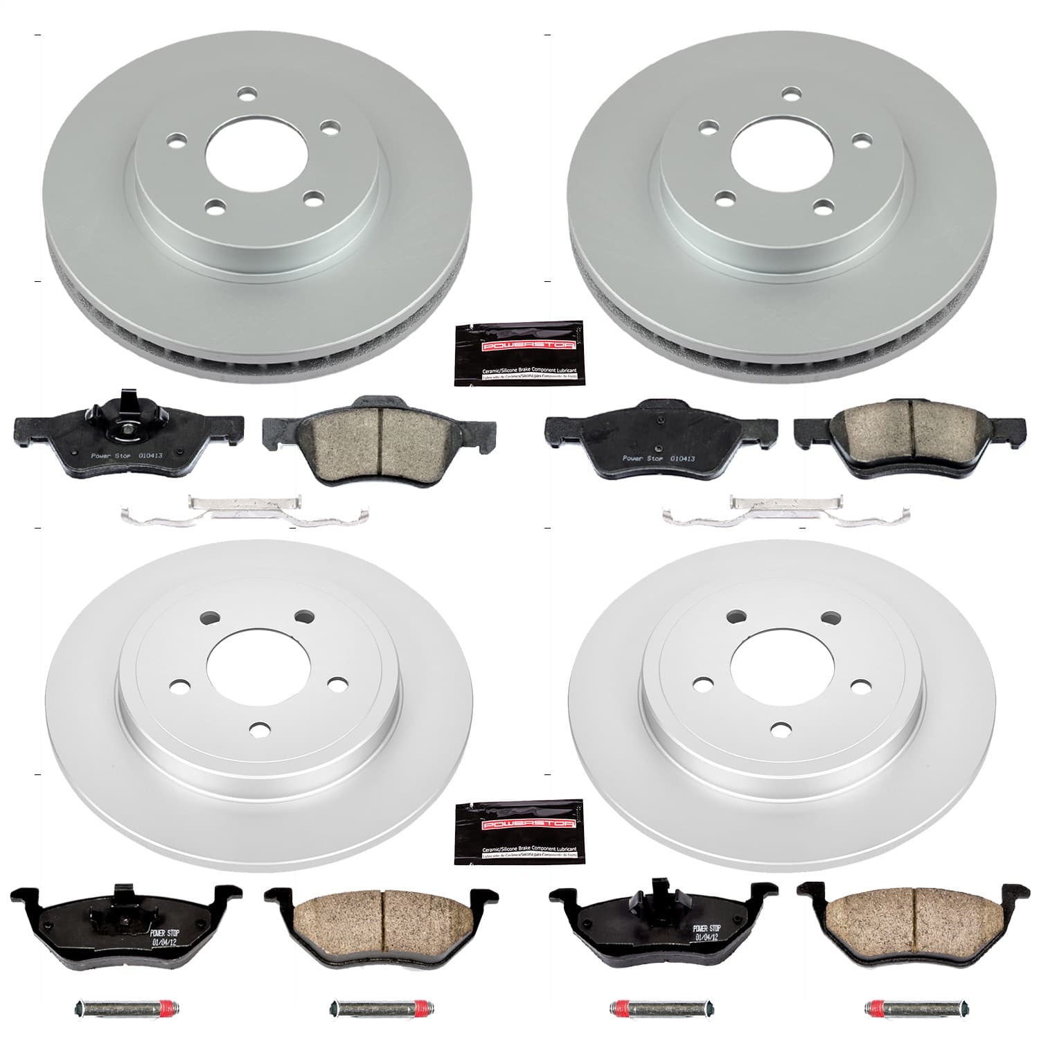 Power Stop - CRK4025 - Front and Rear - Disc Brake Pad and Rotor Kit image 1
