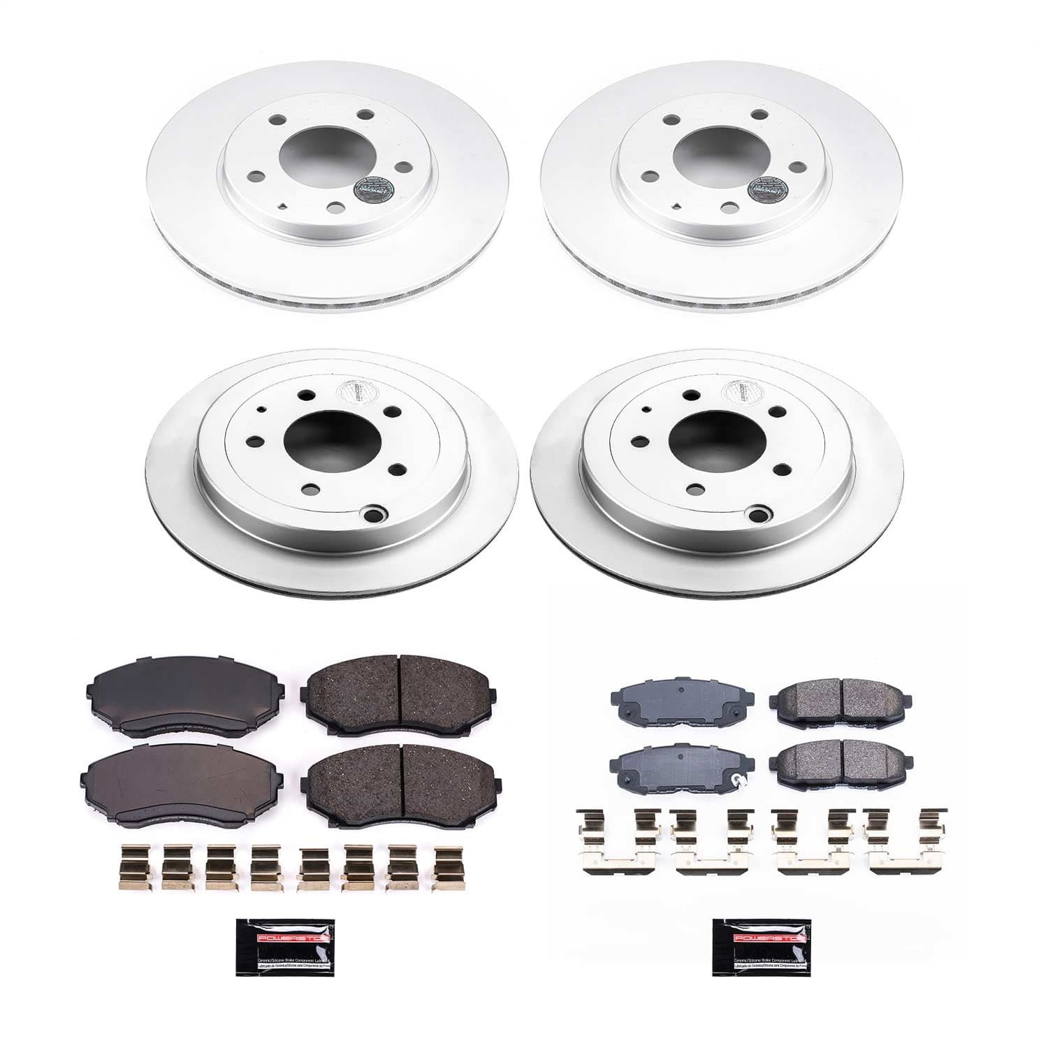 Power Stop - CRK4041 - Front and Rear - Disc Brake Pad and Rotor Kit image 1