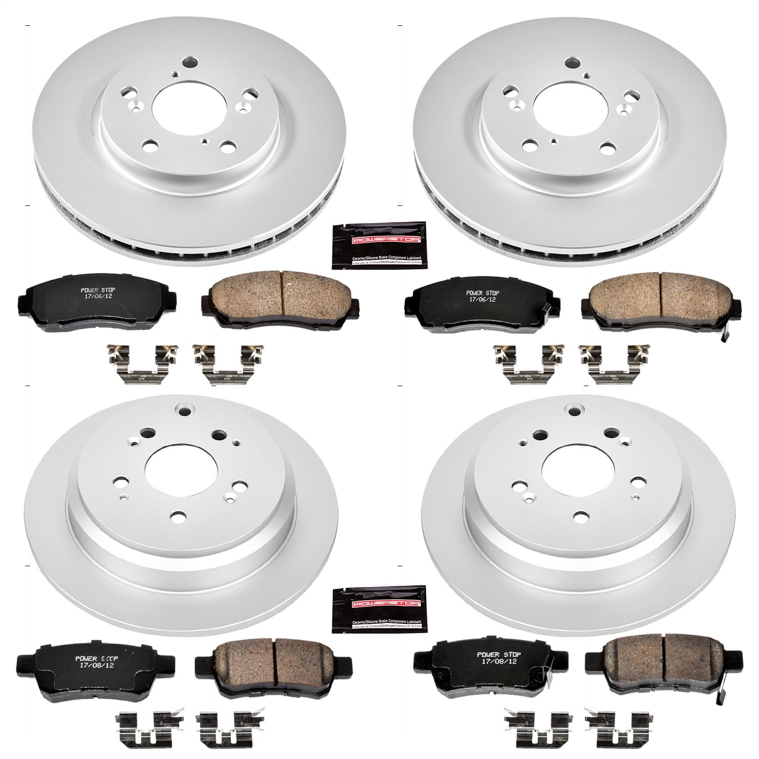 Power Stop - CRK4044 - Front and Rear - Disc Brake Pad and Rotor Kit image 1