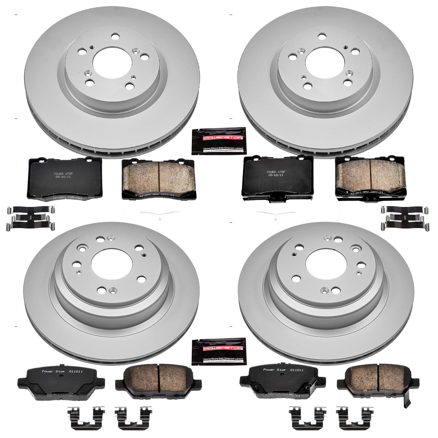 Power Stop - CRK4045 - Front and Rear - Disc Brake Pad and Rotor Kit image 1