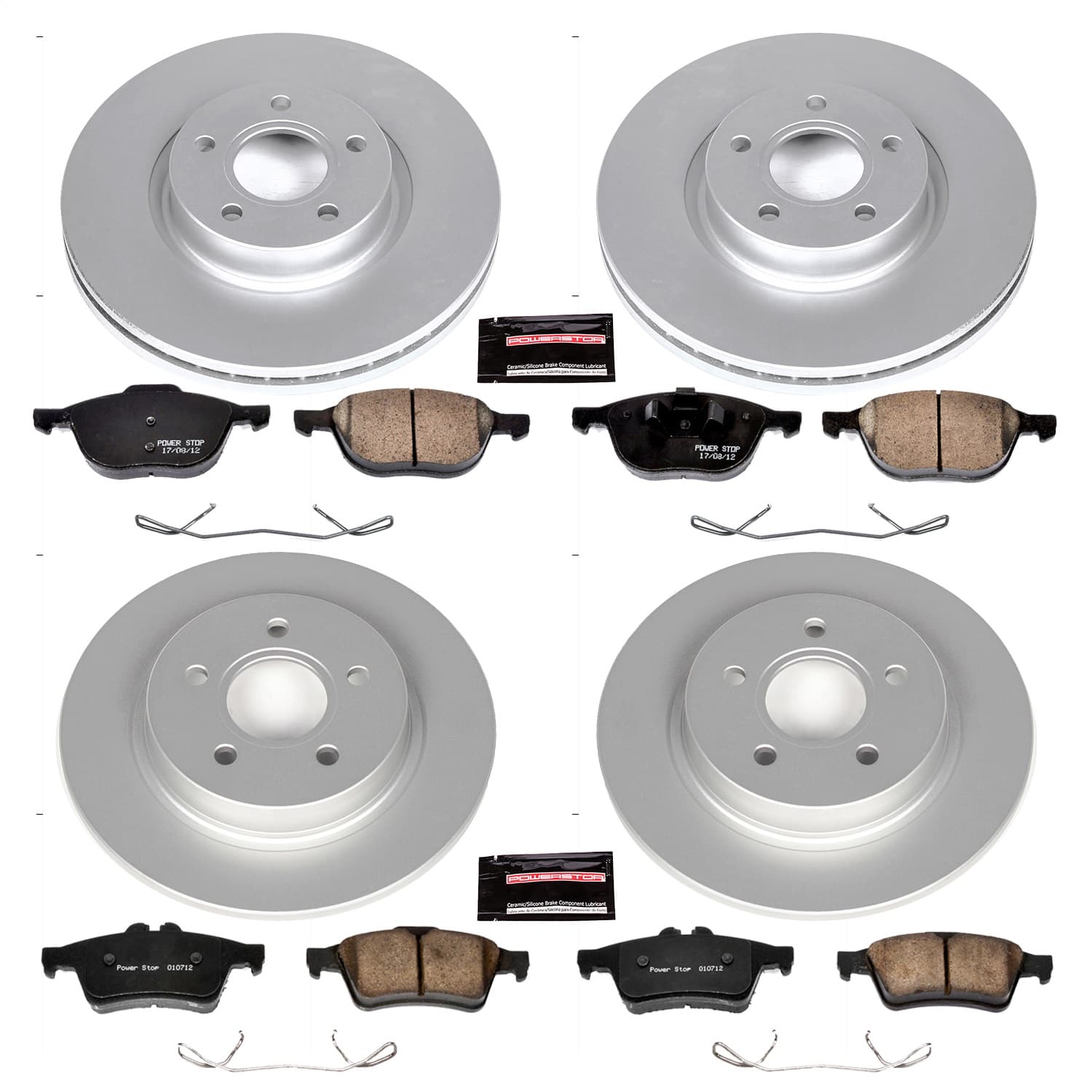 Power Stop - CRK4051 - Front and Rear - Disc Brake Pad and Rotor Kit image 1