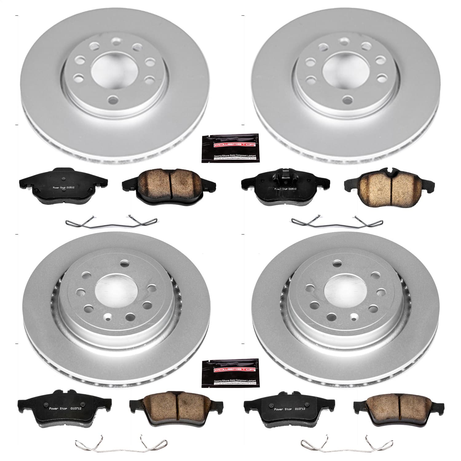 Power Stop - CRK4054 - Front and Rear - Disc Brake Pad and Rotor Kit image 1