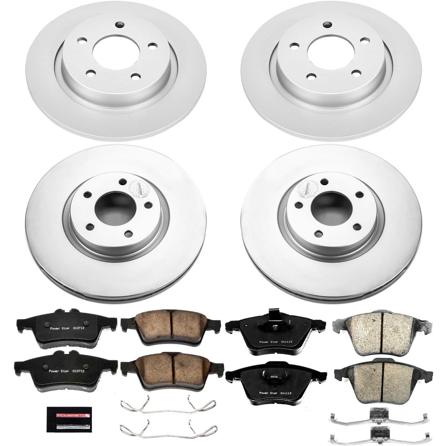 Power Stop - CRK4056 - Front and Rear - Disc Brake Pad and Rotor Kit image 1