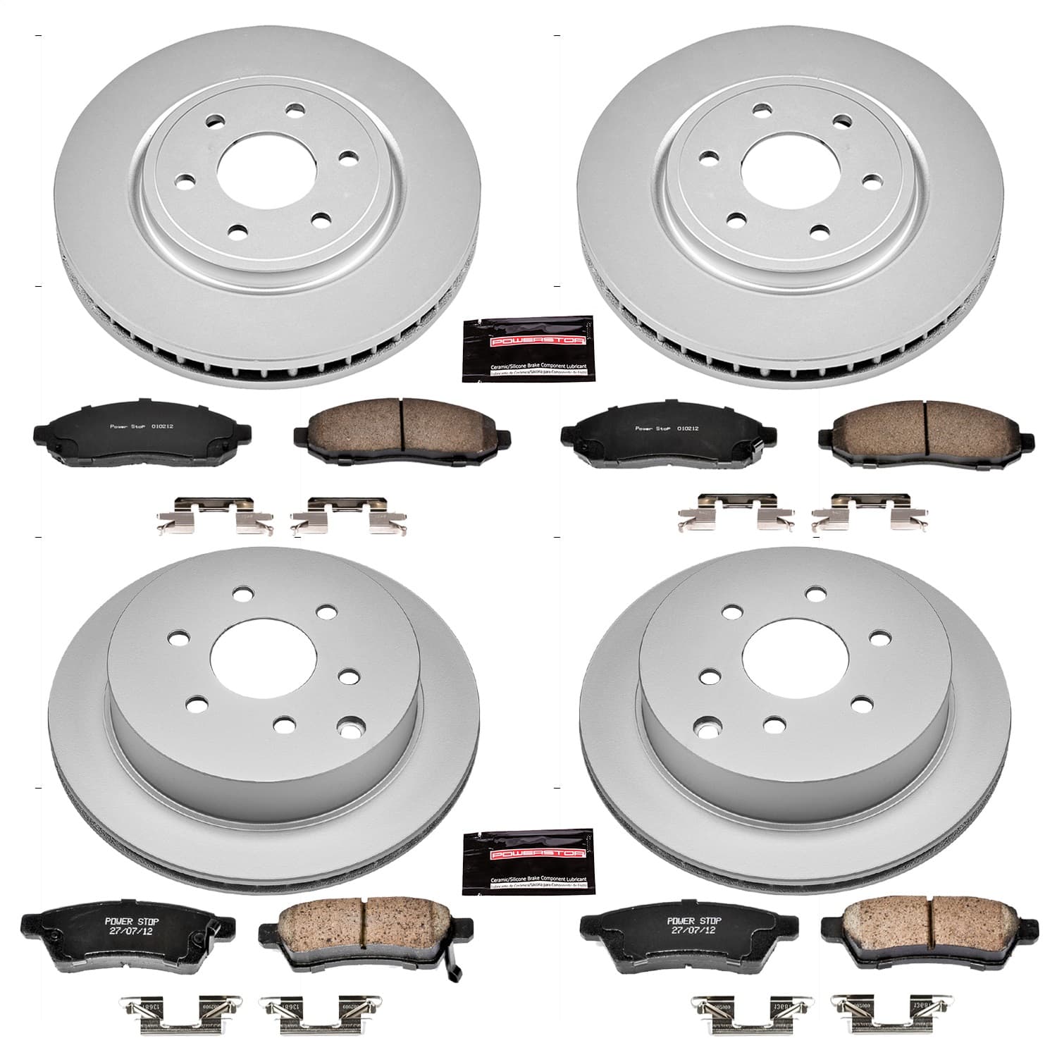Power Stop - CRK4062 - Front and Rear - Disc Brake Pad and Rotor Kit image 1