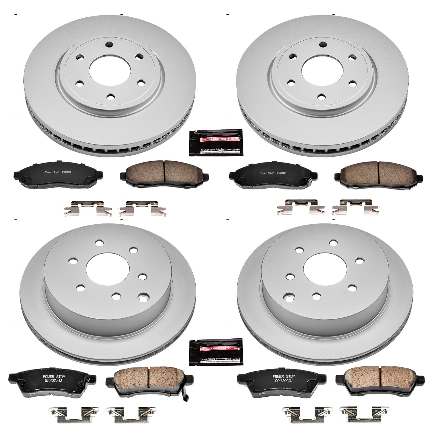 Power Stop - CRK4063 - Front and Rear - Disc Brake Pad and Rotor Kit image 1
