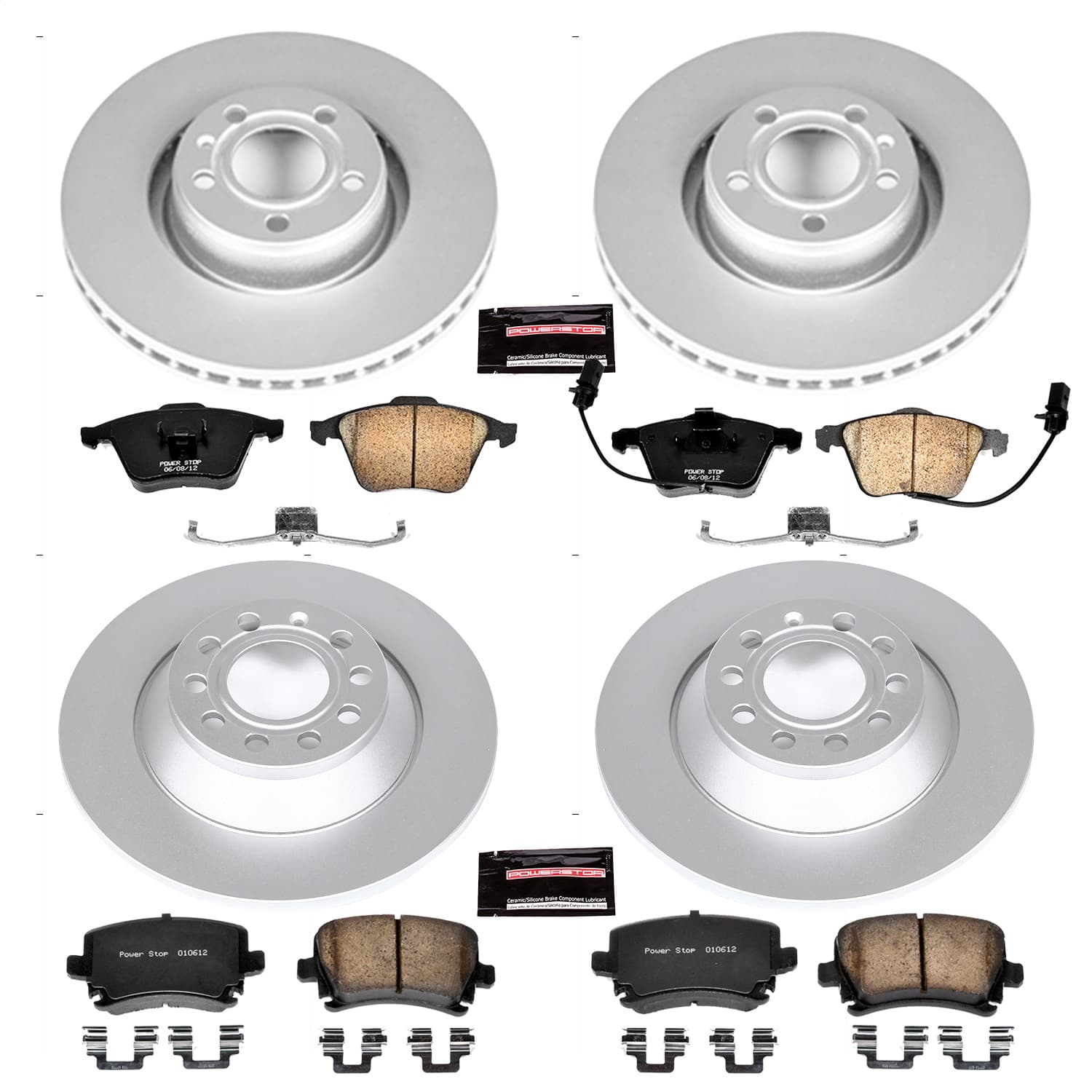 Power Stop - CRK4066 - Front and Rear - Disc Brake Pad and Rotor Kit image 1