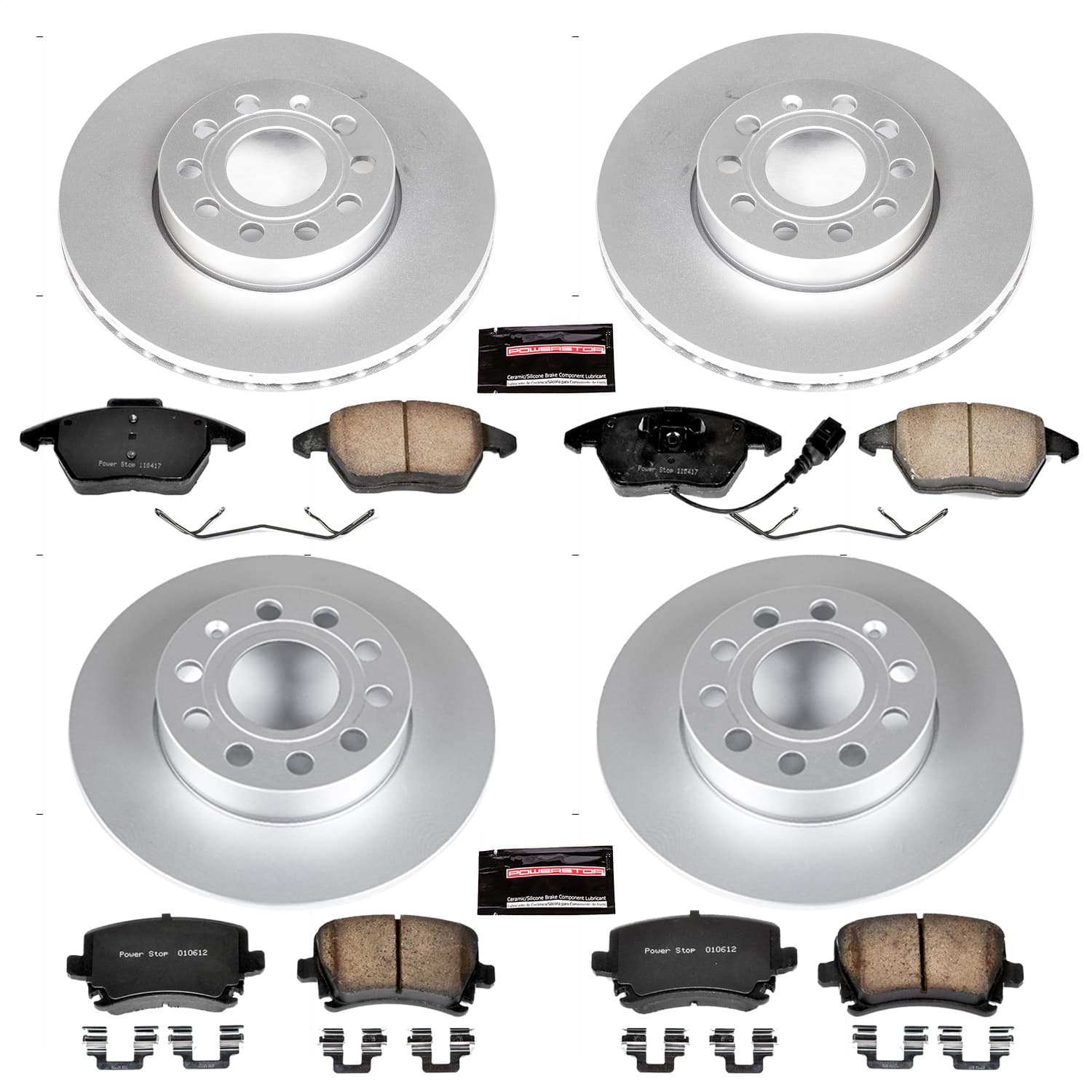 Power Stop - CRK4068 - Front and Rear - Disc Brake Pad and Rotor Kit image 1