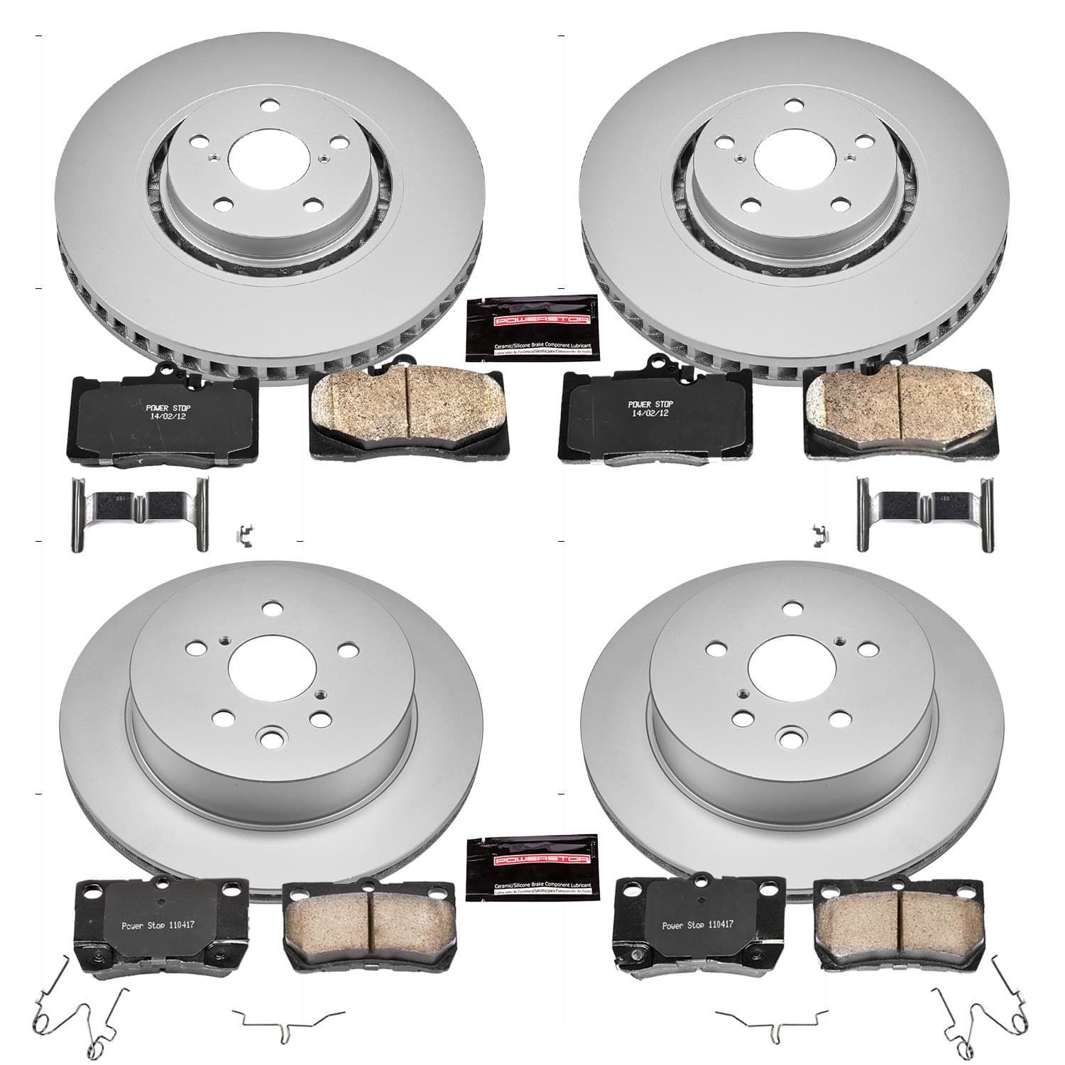 Power Stop - CRK4071 - Front and Rear - Disc Brake Pad and Rotor Kit image 1