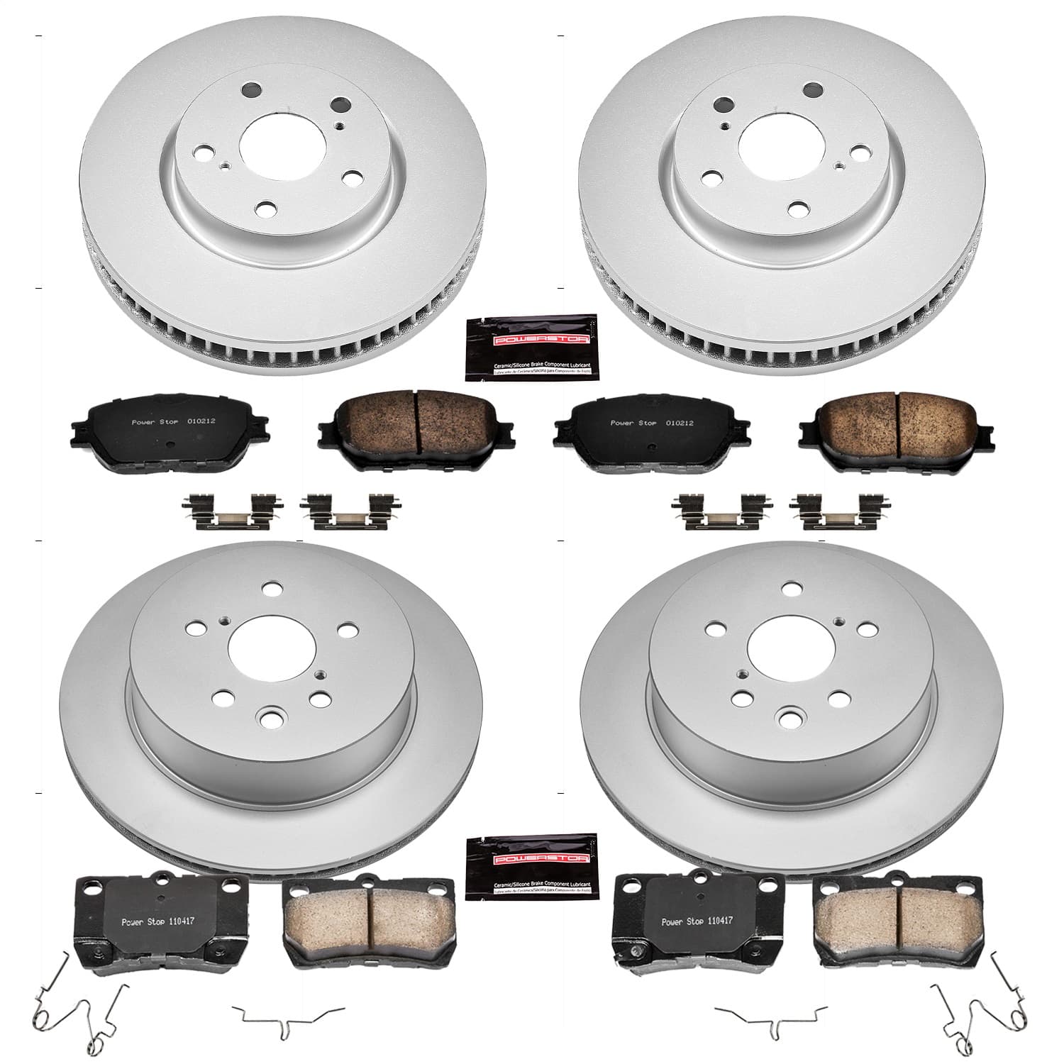 Power Stop - CRK4072 - Front and Rear - Disc Brake Pad and Rotor Kit image 1
