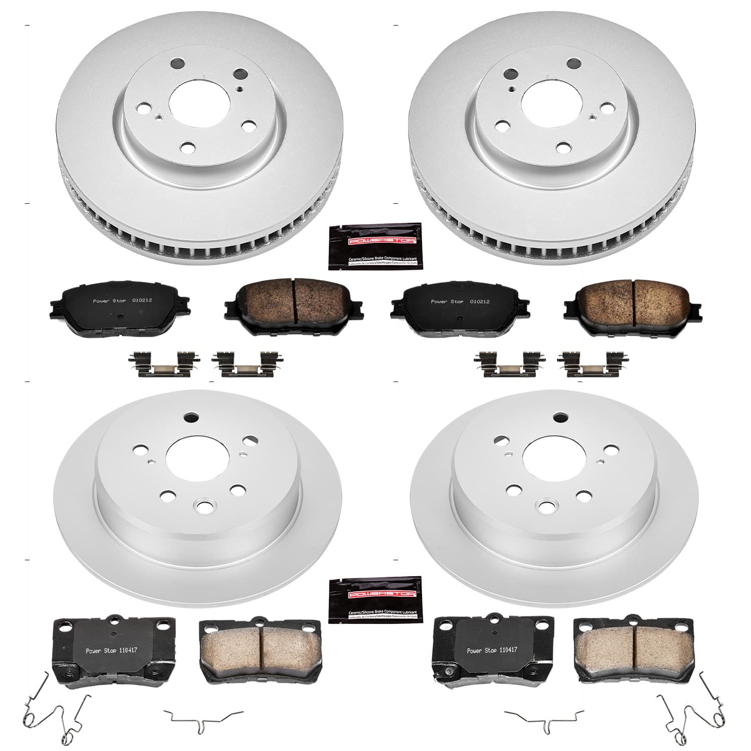 Power Stop - CRK4076 - Front and Rear - Disc Brake Pad and Rotor Kit image 1