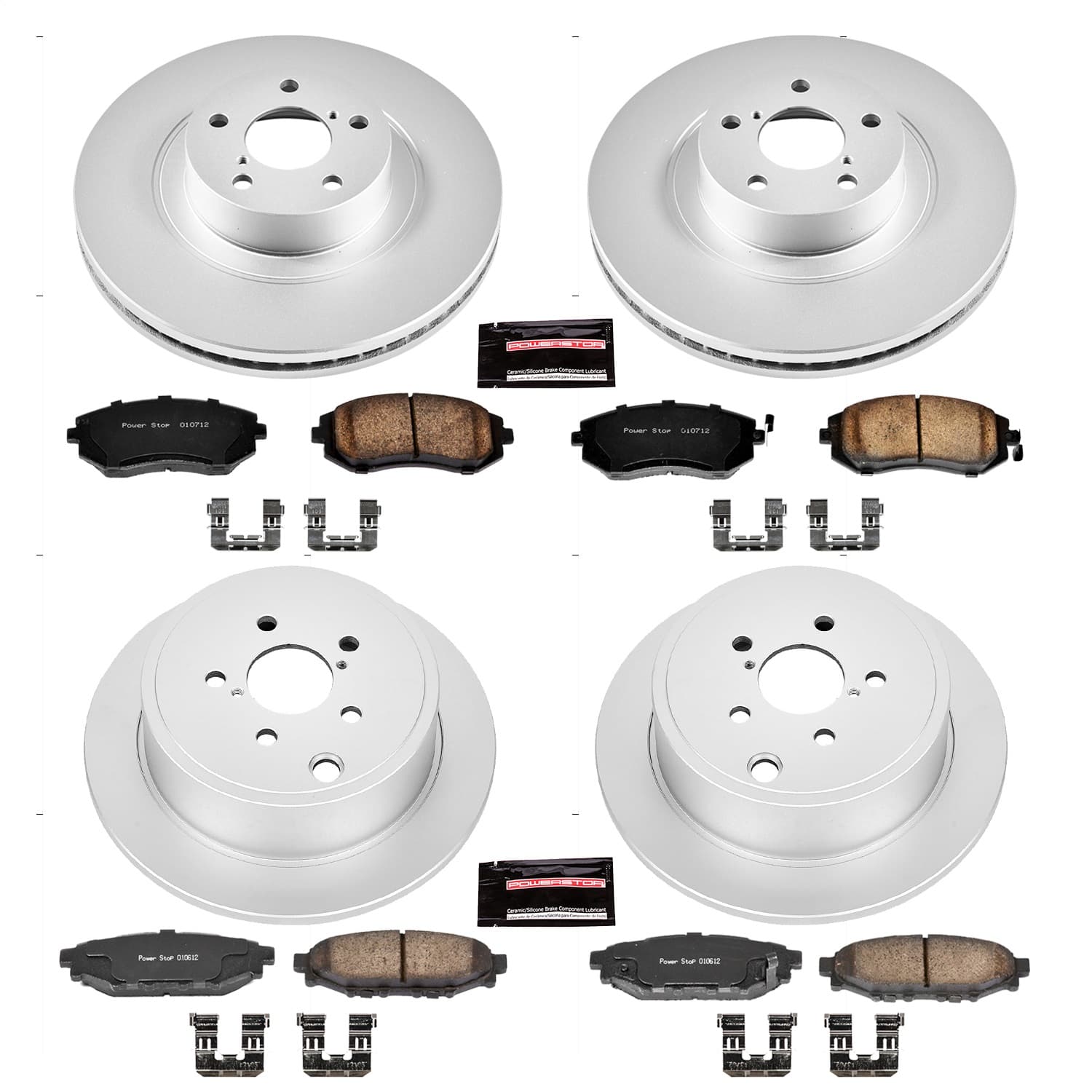 Power Stop - CRK4079 - Front and Rear - Disc Brake Pad and Rotor Kit image 1
