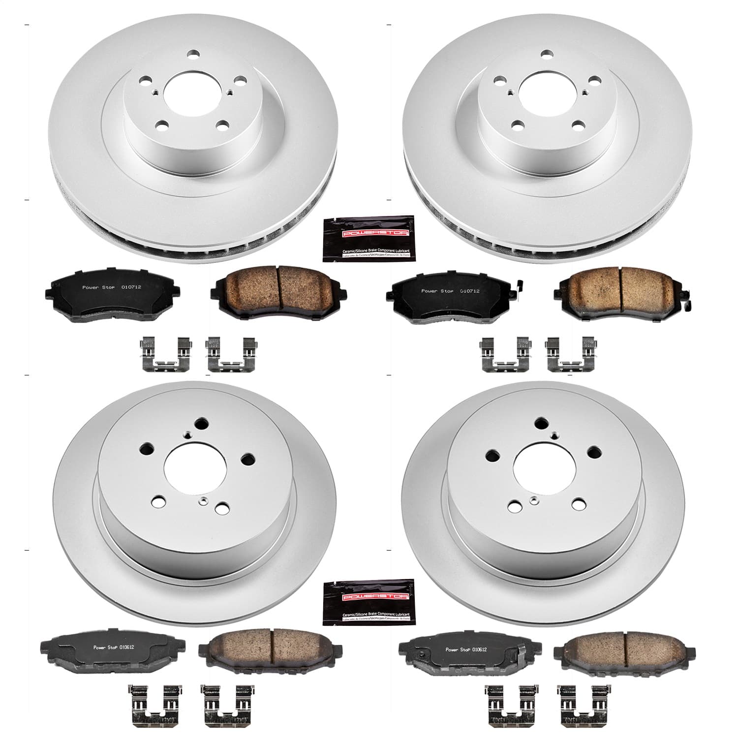 Power Stop - CRK4081 - Front and Rear - Disc Brake Pad and Rotor Kit image 1