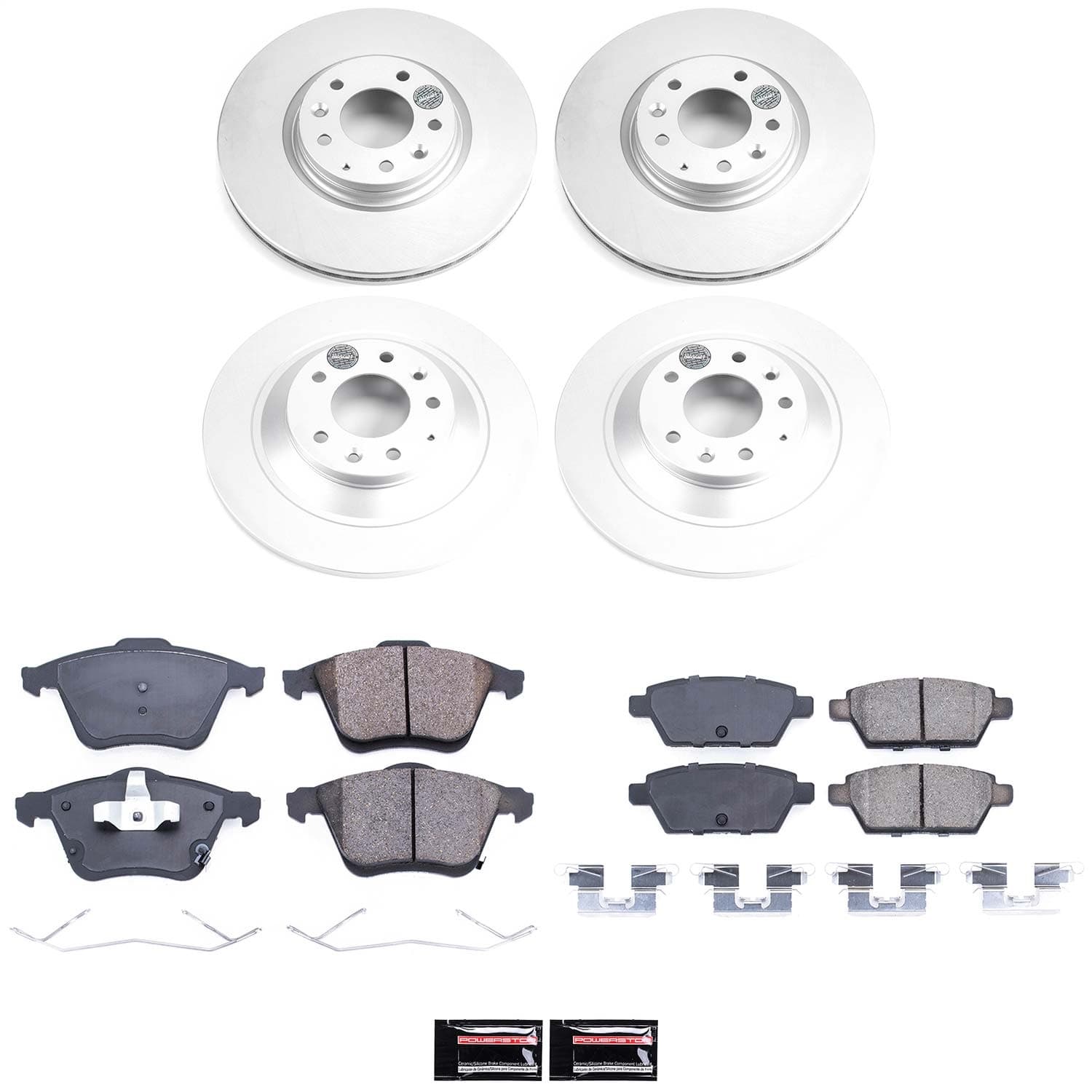 Power Stop - CRK4092 - Front and Rear - Disc Brake Pad and Rotor Kit image 1