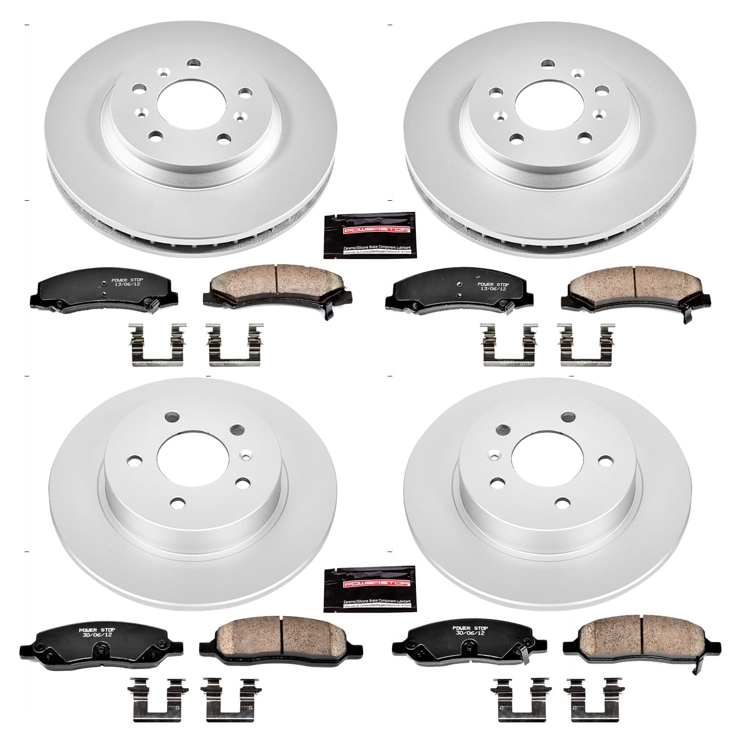 Power Stop - CRK4096 - Front and Rear - Disc Brake Pad and Rotor Kit image 1