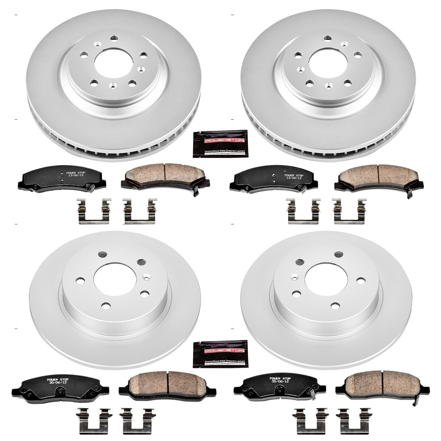 Power Stop - CRK4097 - Front and Rear - Disc Brake Pad and Rotor Kit image 1