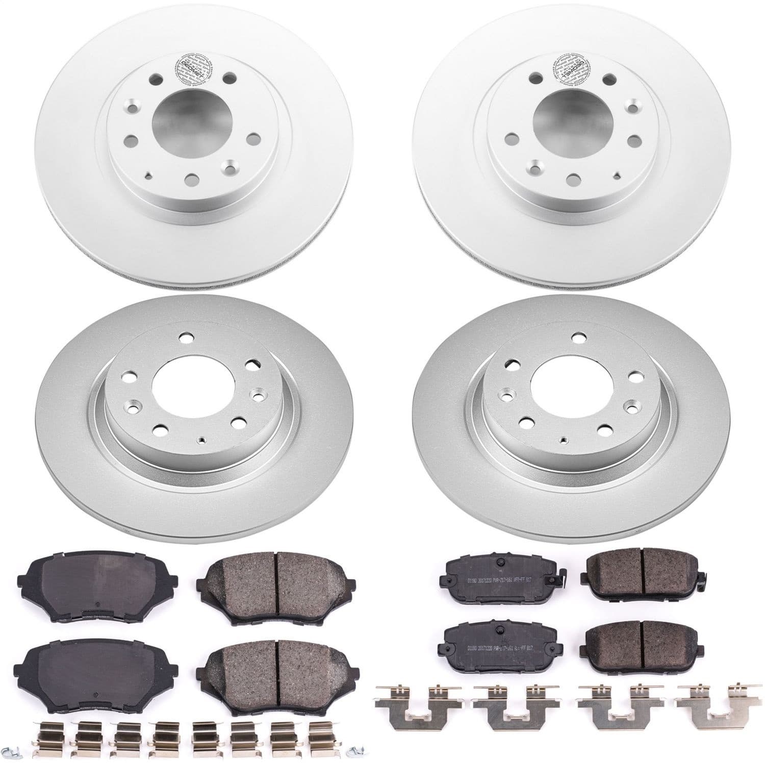 Power Stop - CRK4098 - Front and Rear - Disc Brake Pad and Rotor Kit image 1