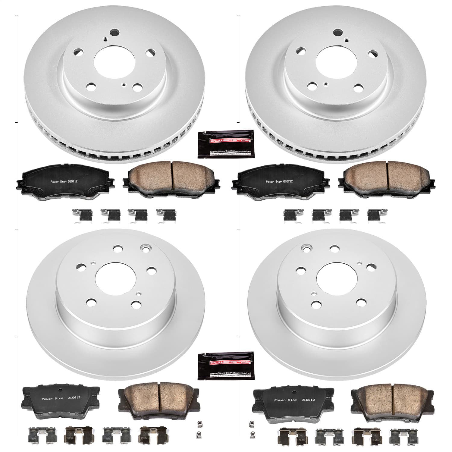 Power Stop - CRK4100 - Front and Rear - Disc Brake Pad and Rotor Kit image 1