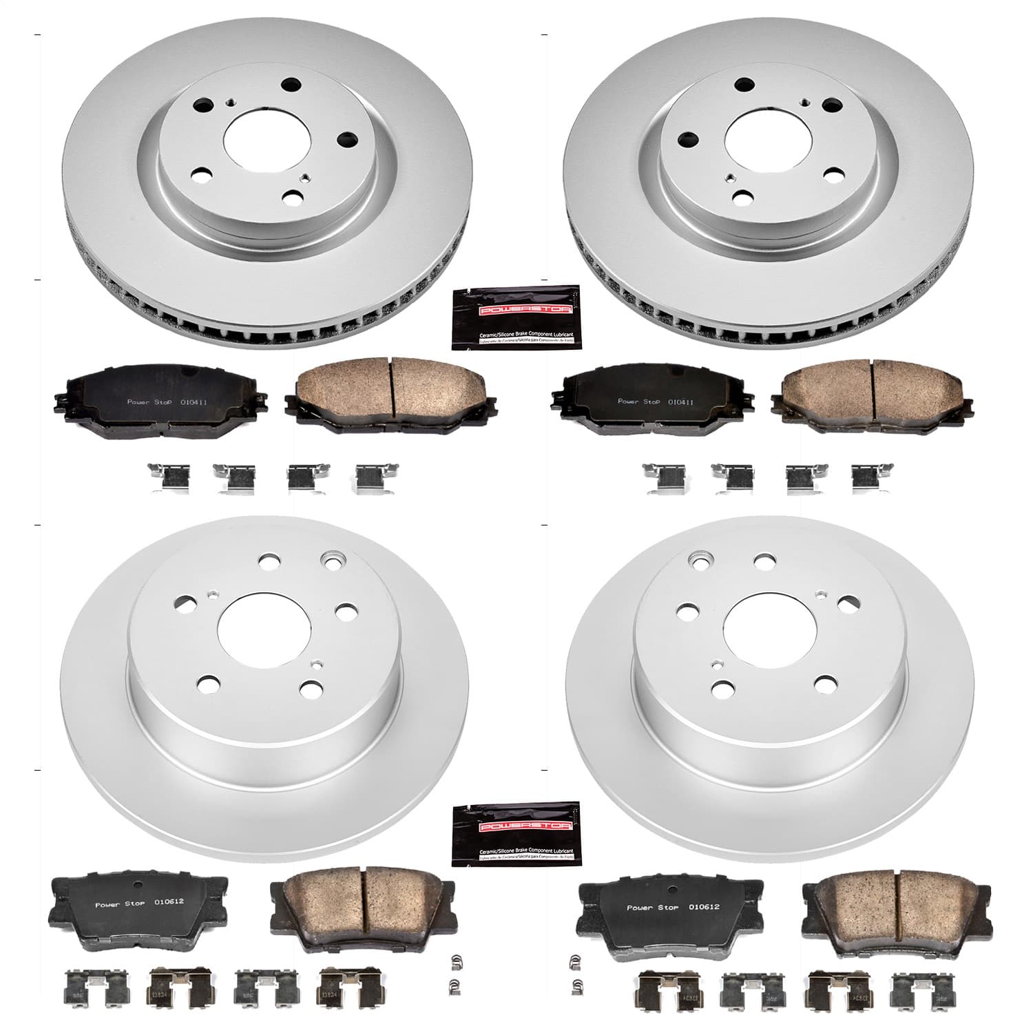 Power Stop - CRK4101 - Front and Rear - Disc Brake Pad and Rotor Kit image 1