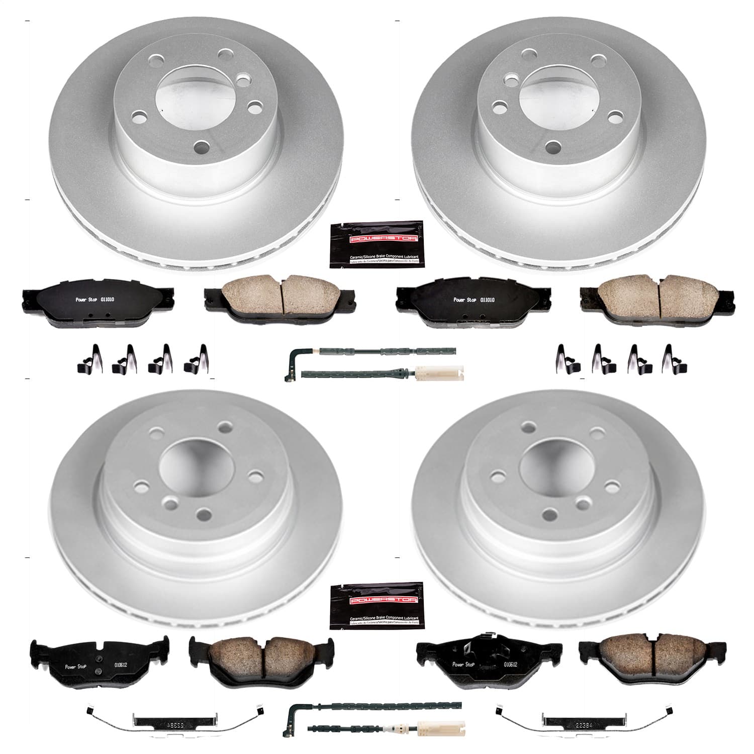 Power Stop - CRK4102 - Front and Rear - Disc Brake Pad and Rotor Kit image 1