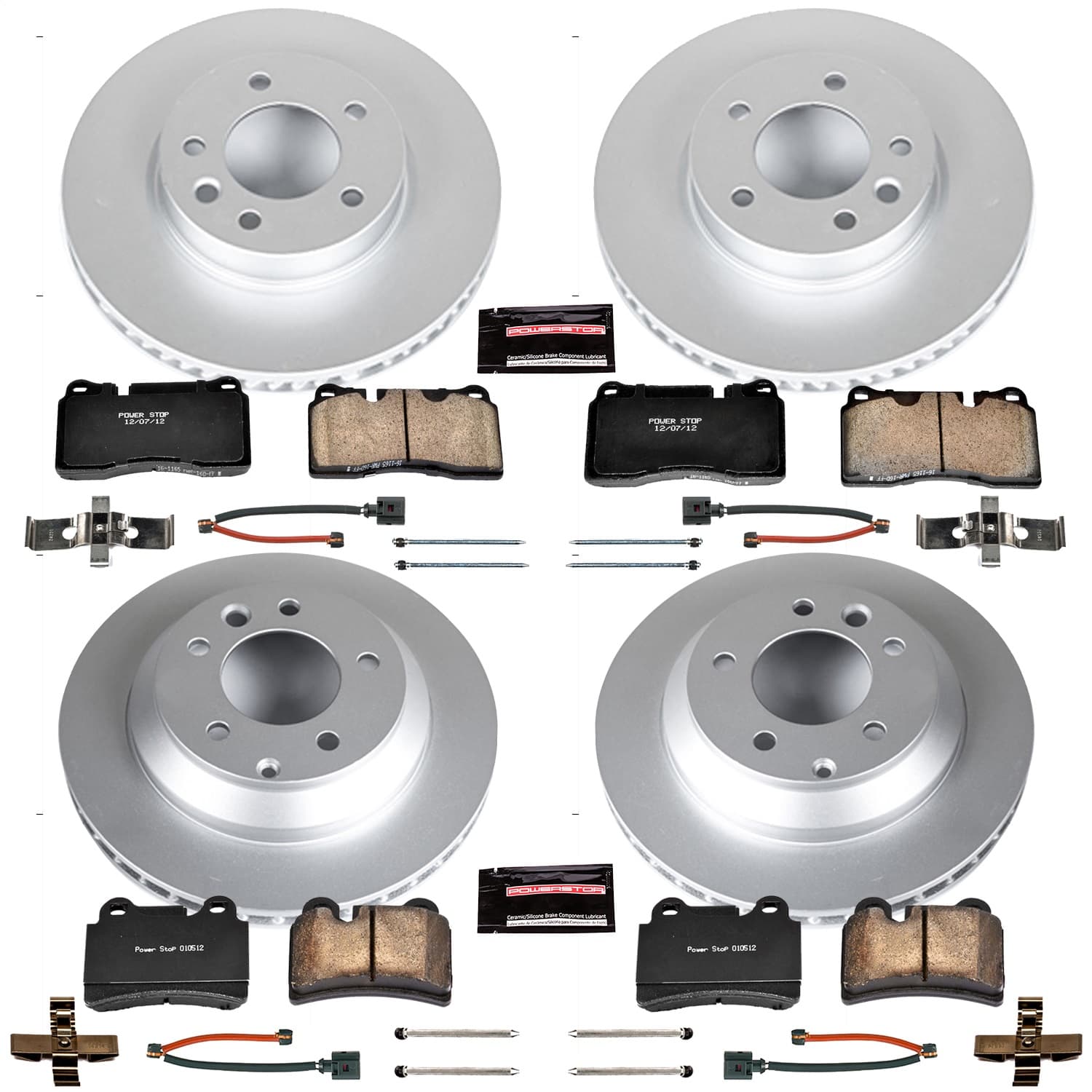 Power Stop - CRK4108 - Front and Rear - Disc Brake Pad and Rotor Kit image 1