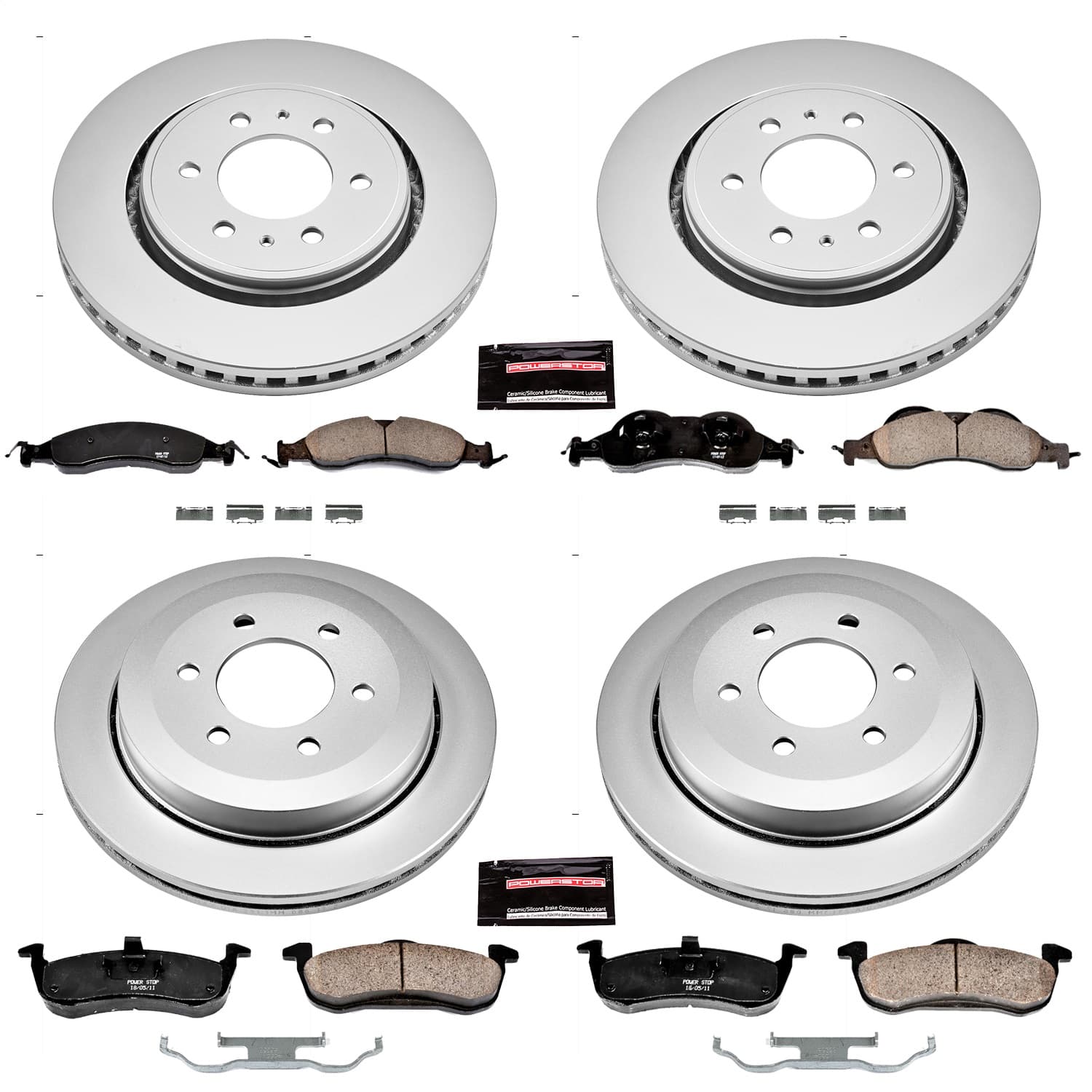 Power Stop - CRK4109 - Front and Rear - Disc Brake Pad and Rotor Kit image 1