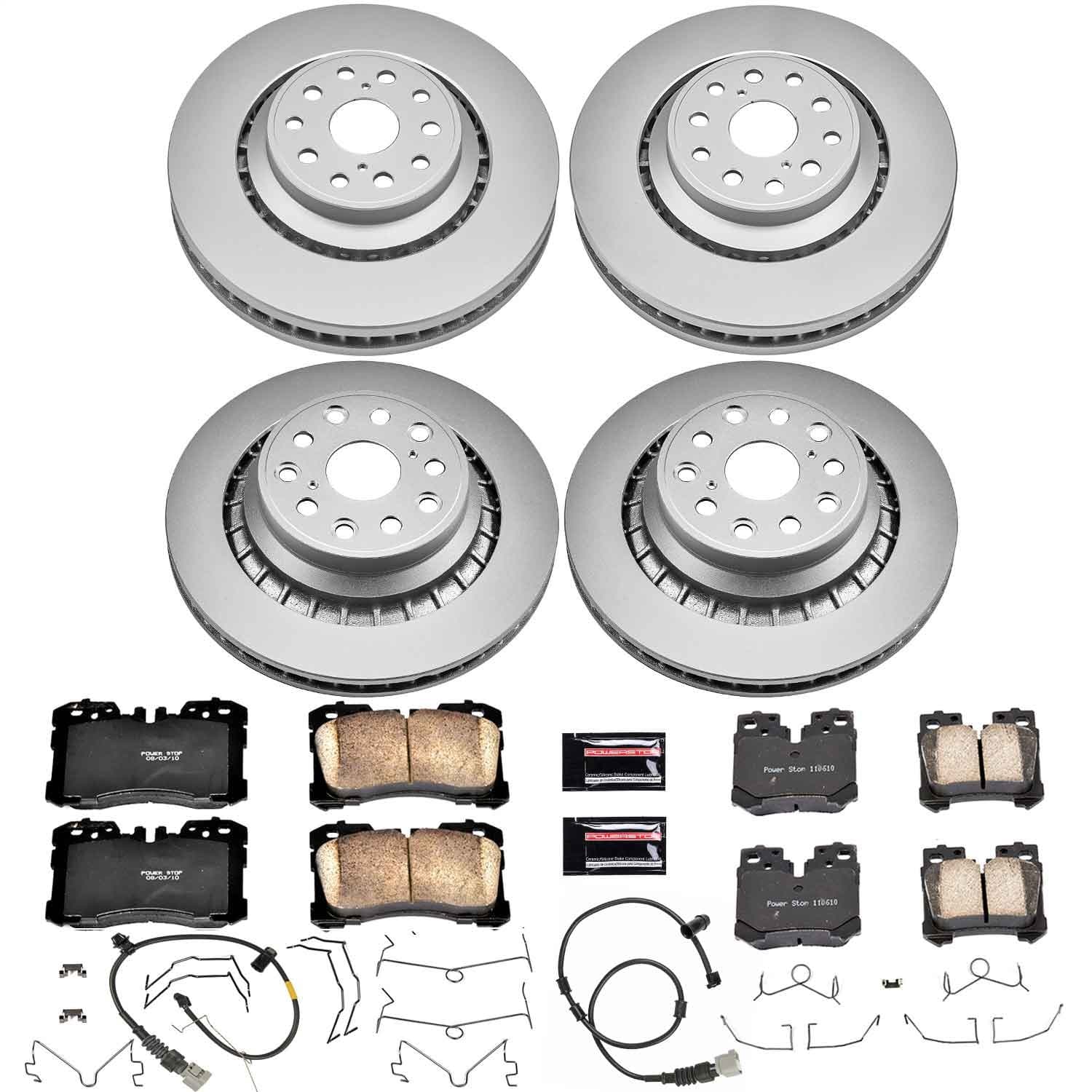 Power Stop - CRK4112 - Front and Rear - Disc Brake Pad and Rotor Kit image 1