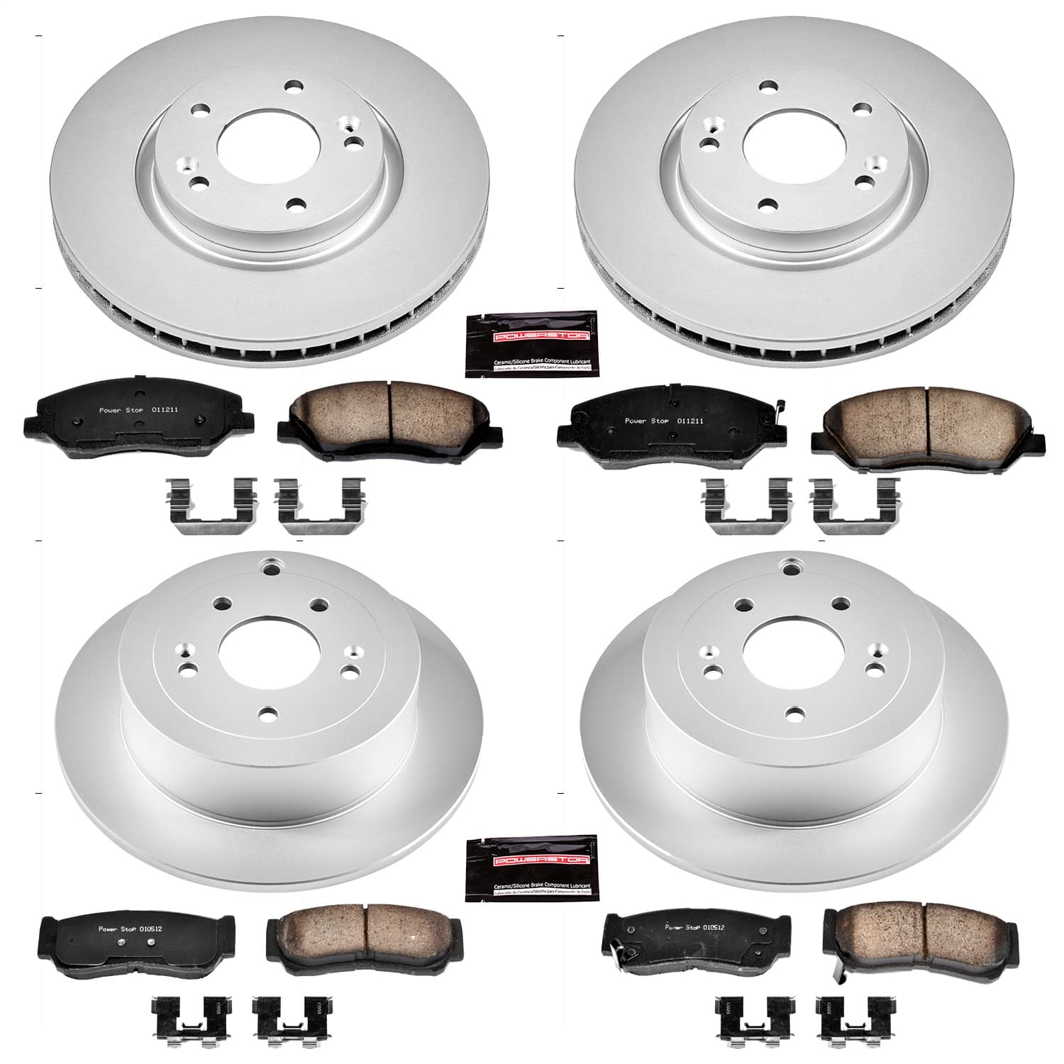 Power Stop - CRK4116 - Front and Rear - Disc Brake Pad and Rotor Kit image 1