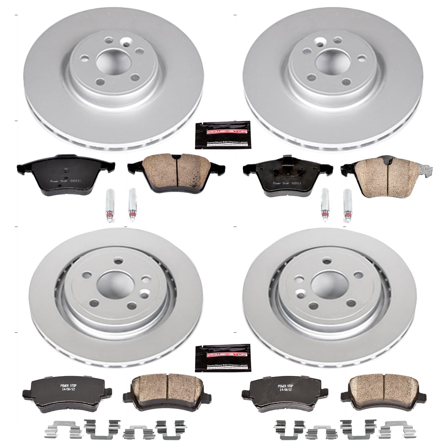 Power Stop - CRK4118 - Front and Rear - Disc Brake Pad and Rotor Kit image 1