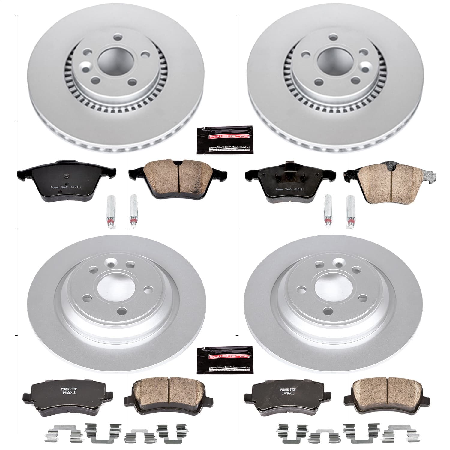 Power Stop - CRK4121 - Front and Rear - Disc Brake Pad and Rotor Kit image 1