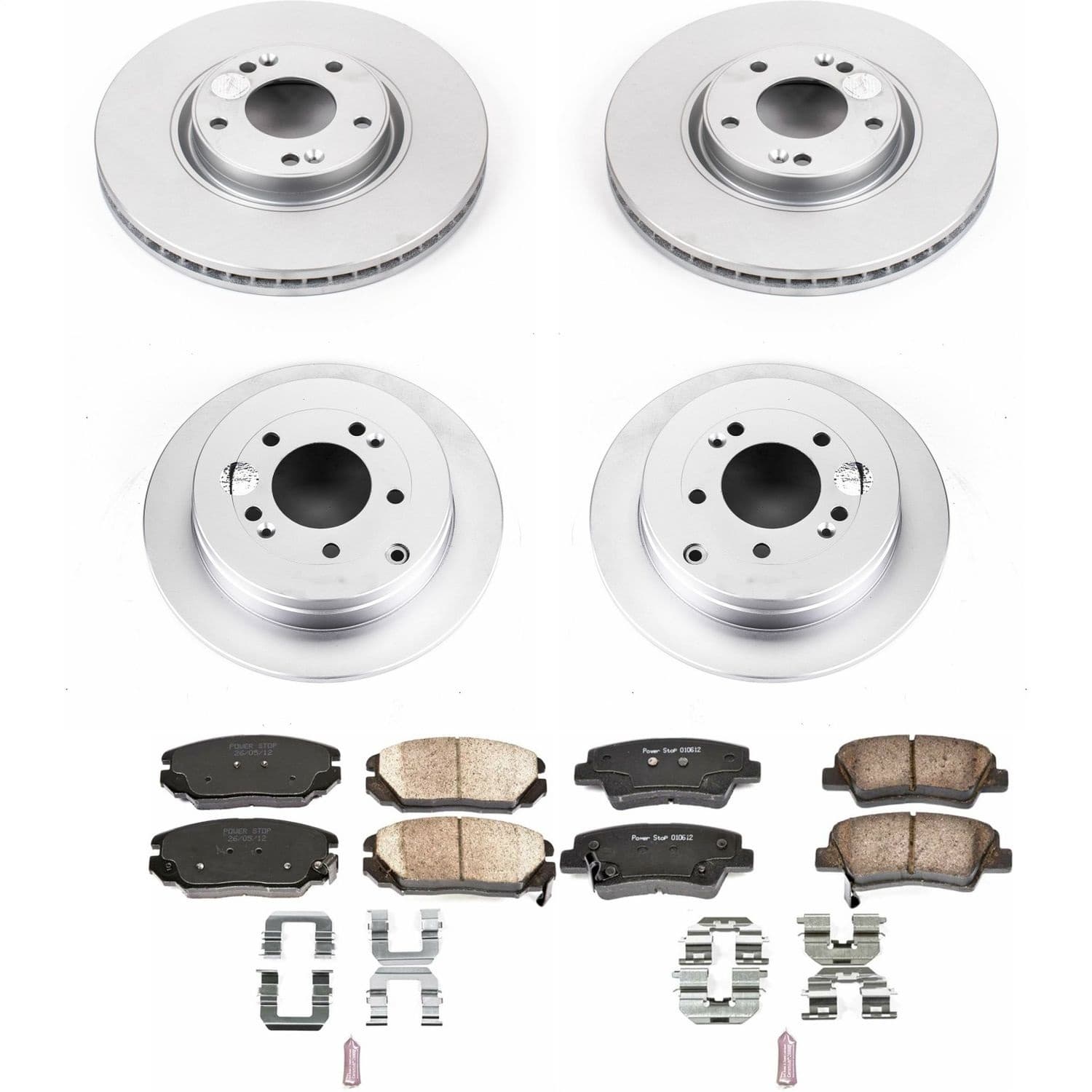 Power Stop - CRK4127 - Front and Rear - Disc Brake Pad and Rotor Kit image 1
