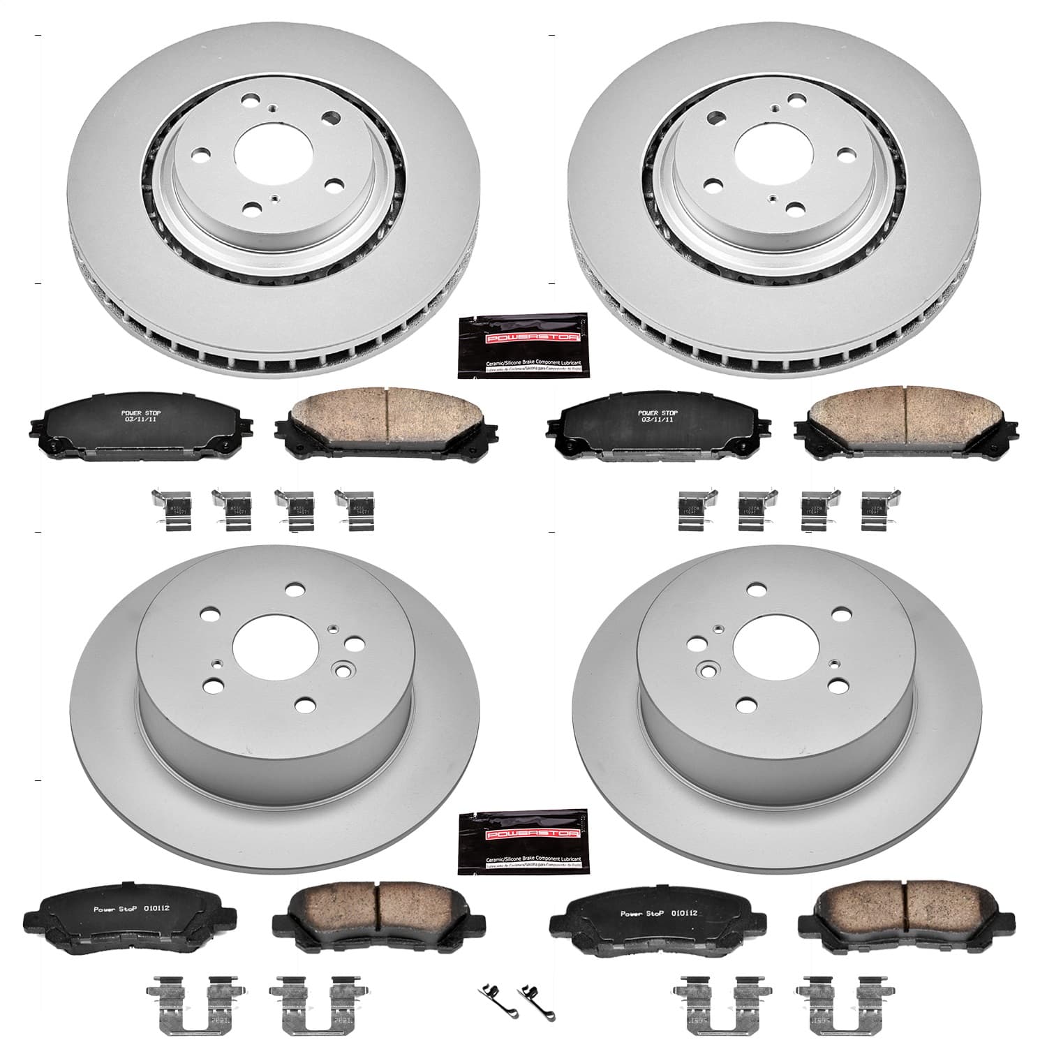 Power Stop - CRK4129 - Front and Rear - Disc Brake Pad and Rotor Kit image 1